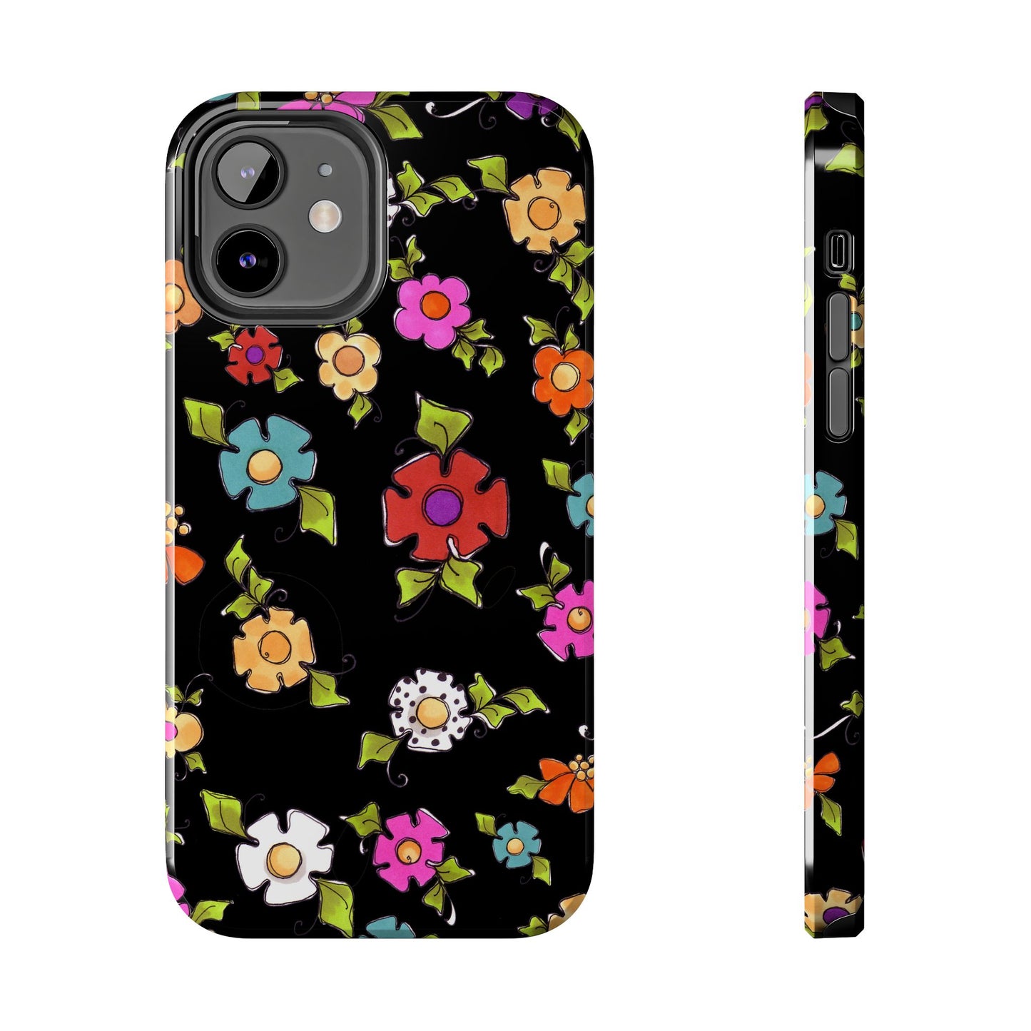 Dog Blooms Black Phone Case