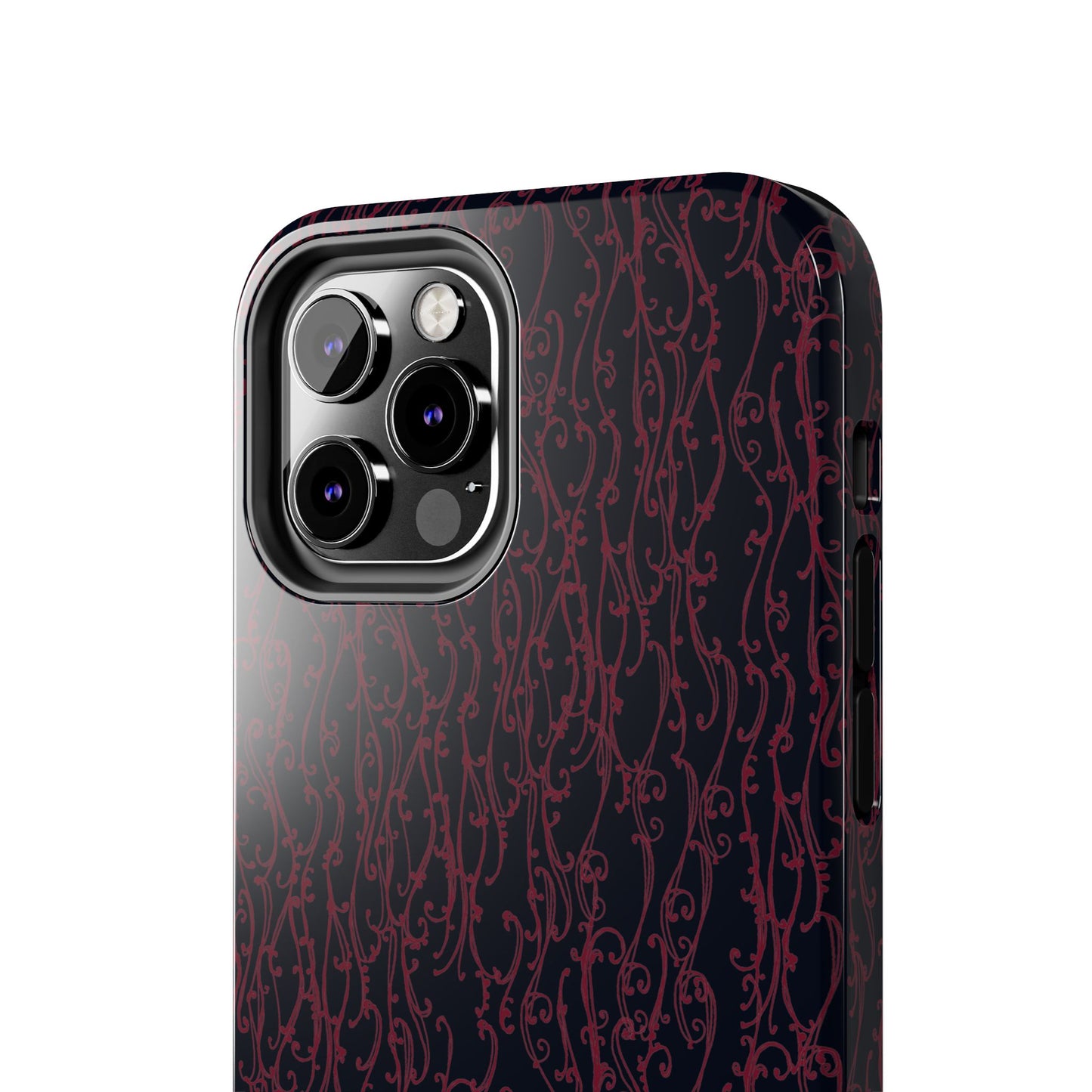 Swan Scroll Black / Red Phone Case