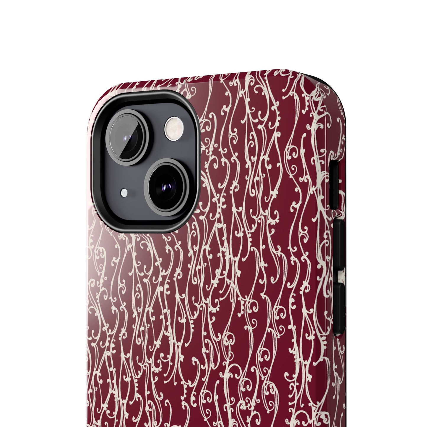 Swan Scroll Red / White Phone Case