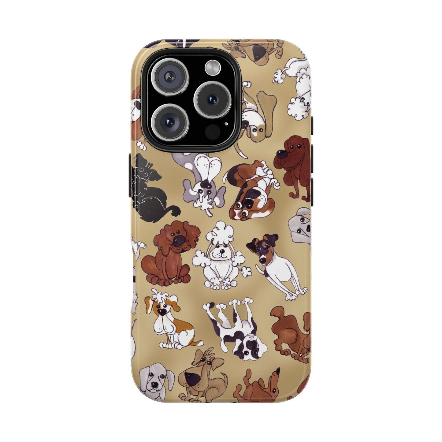 Tossed Doggies Tan Phone Case