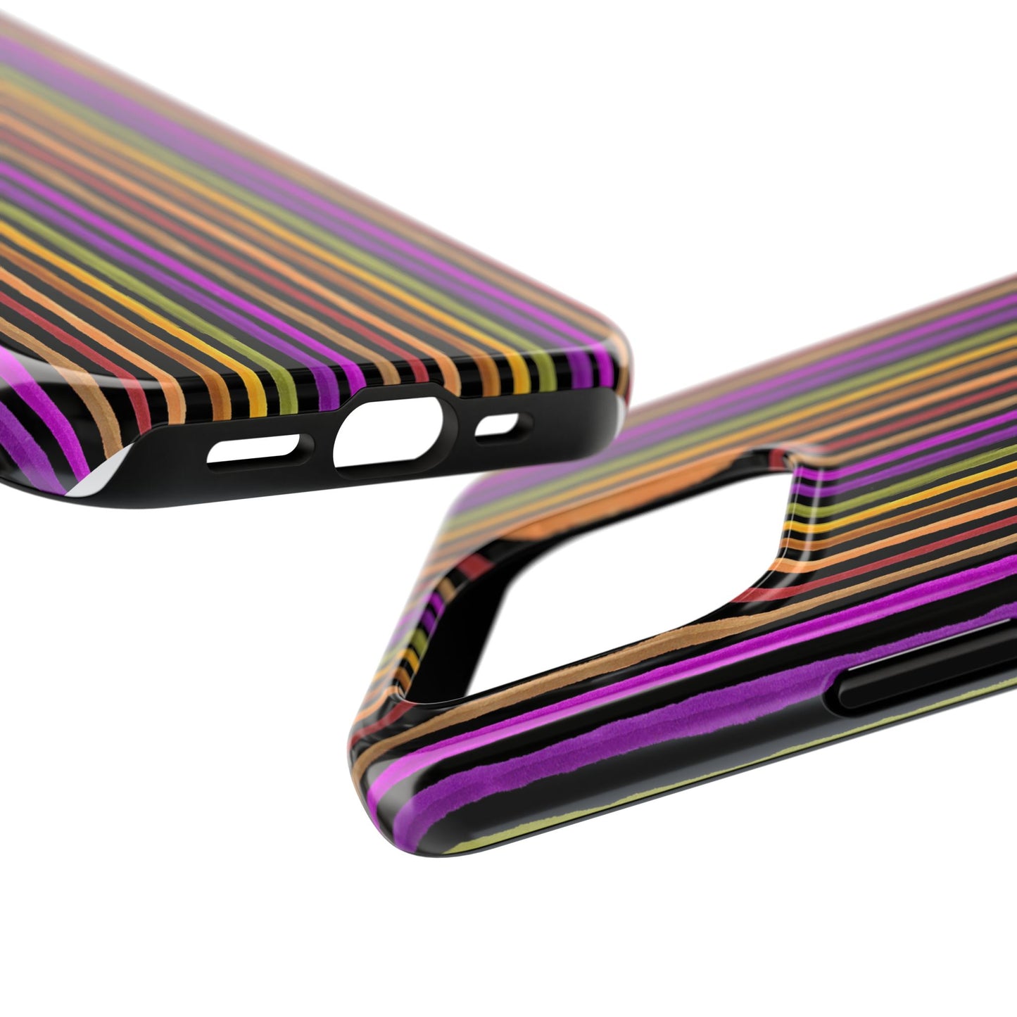 Spice Stripe Black Phone Case