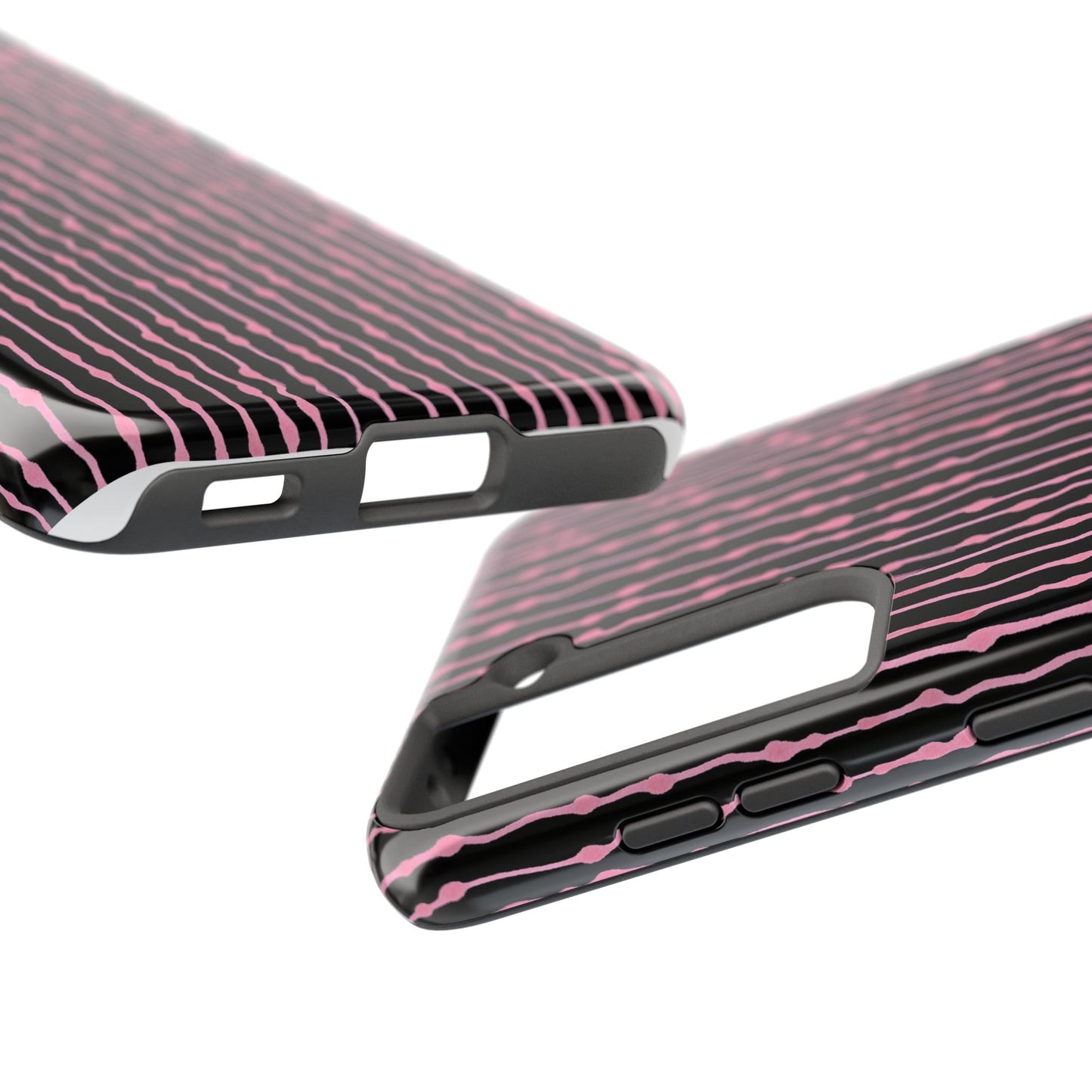 Faux Seersucker Black / Pink Phone Case