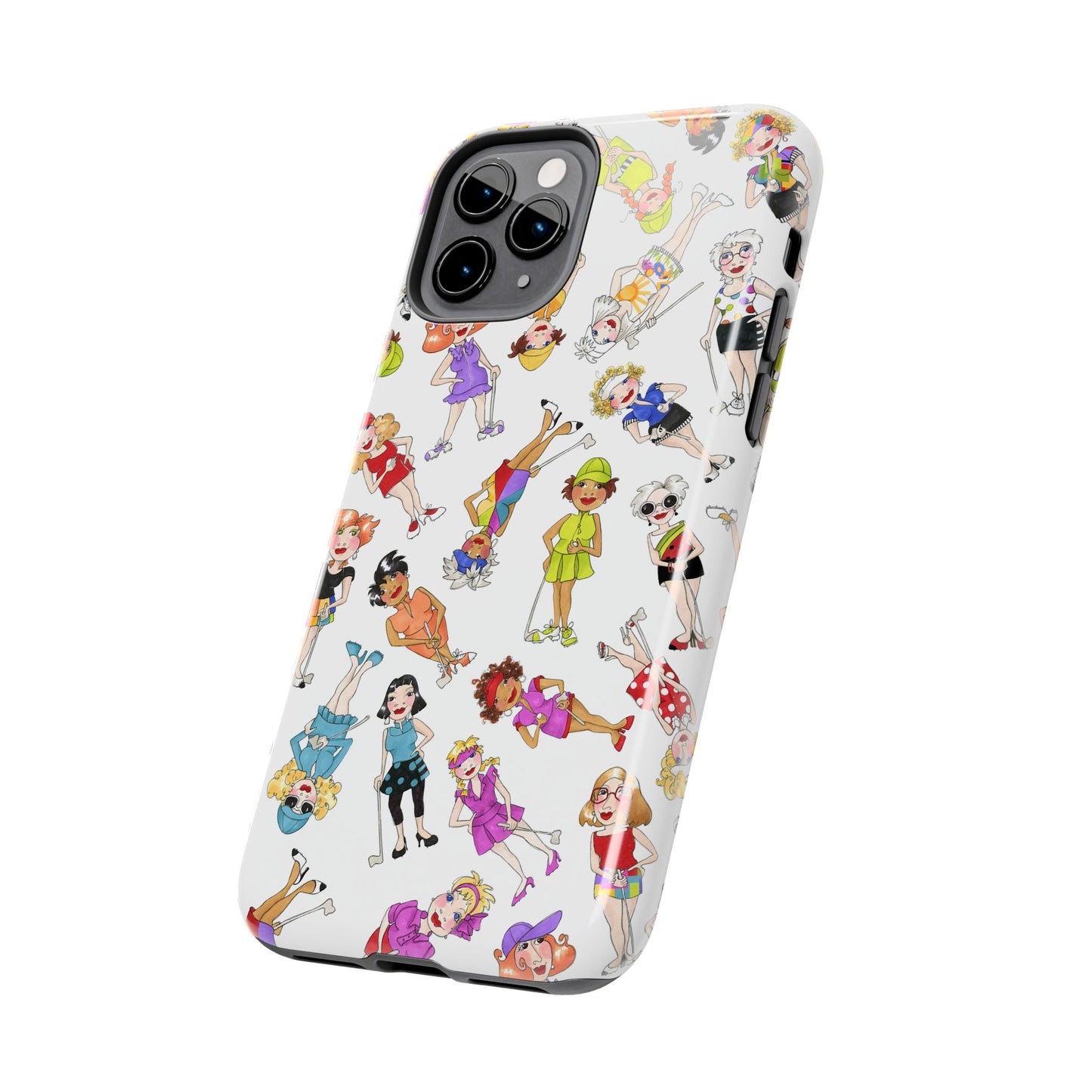 Tossed Golfer Girls White Phone Case