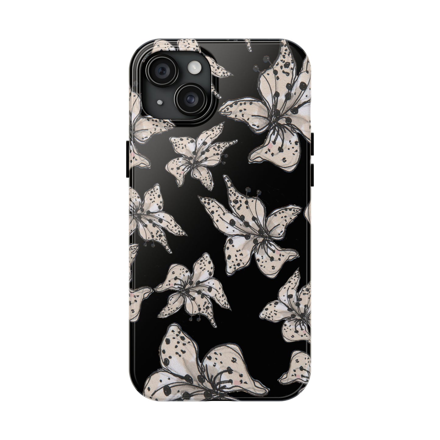 Spotted Lilies Black Phone Case