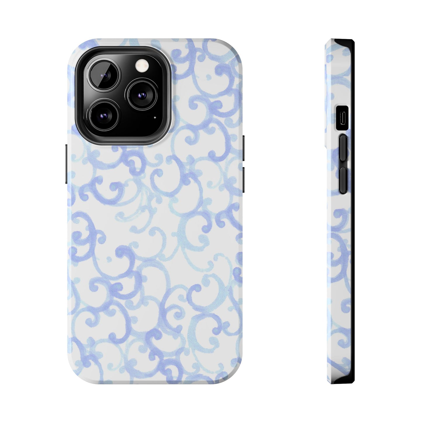 Scrollie White / Blue Phone Case