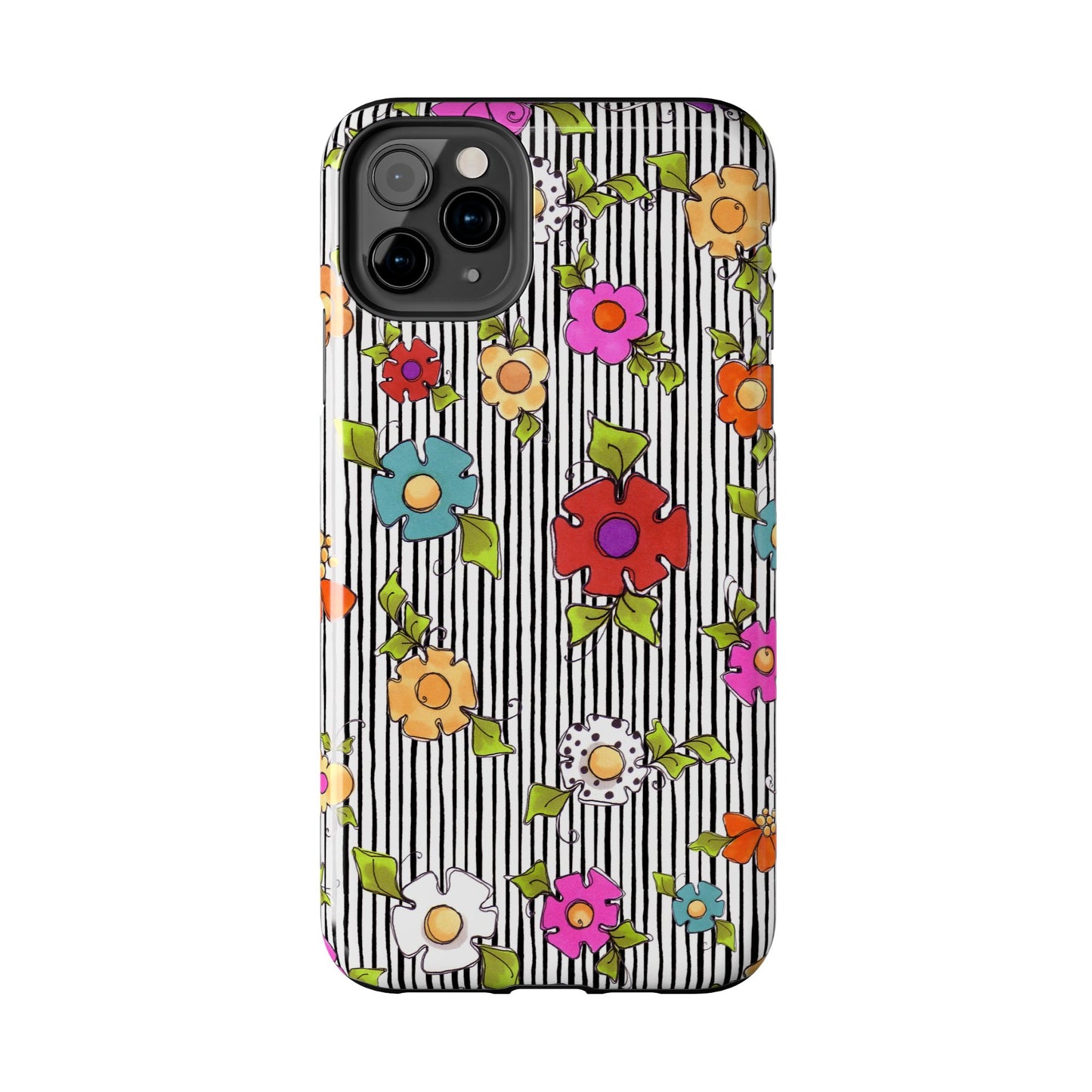 Dog Blooms White / Black Phone Case