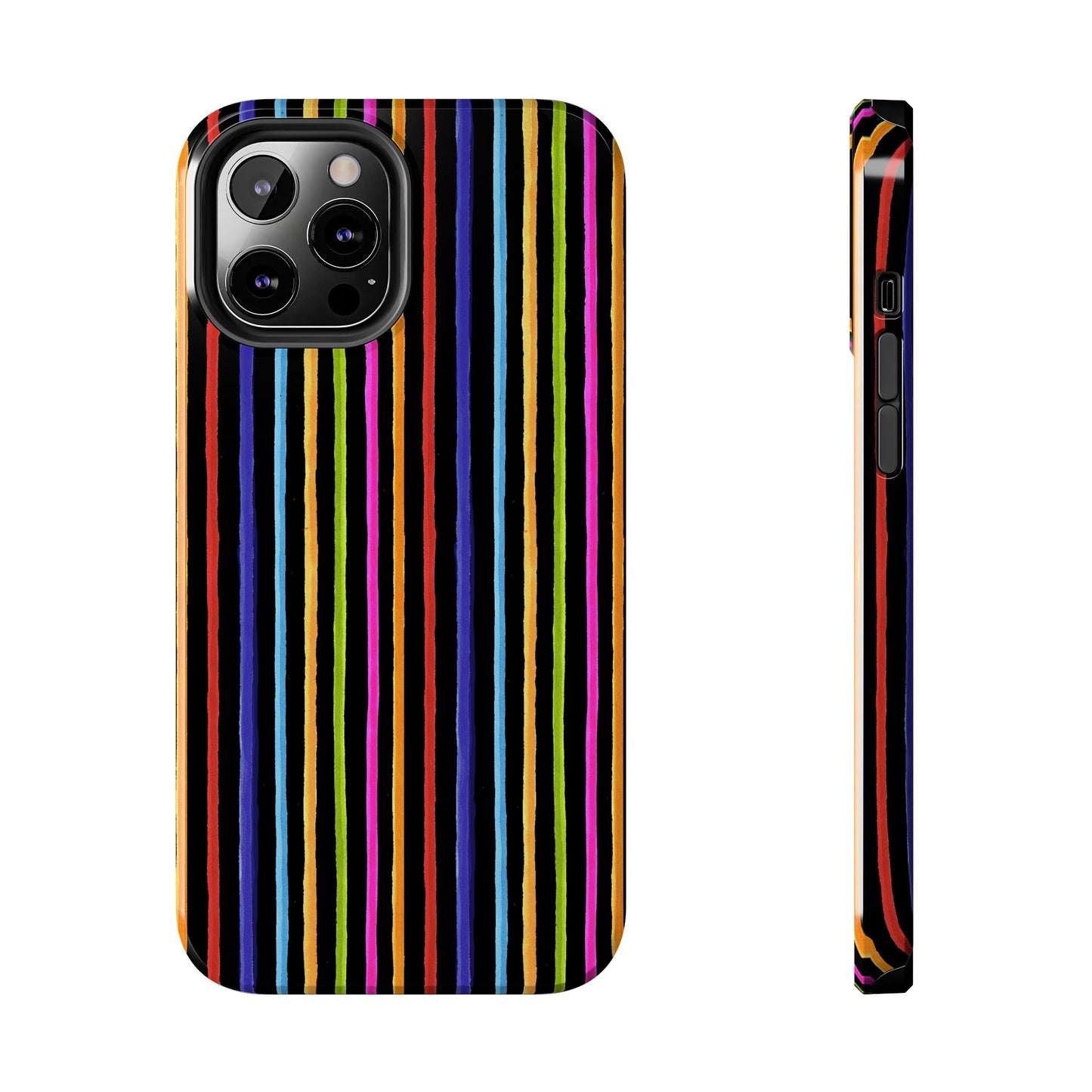 Happy Stripe Black Phone Case