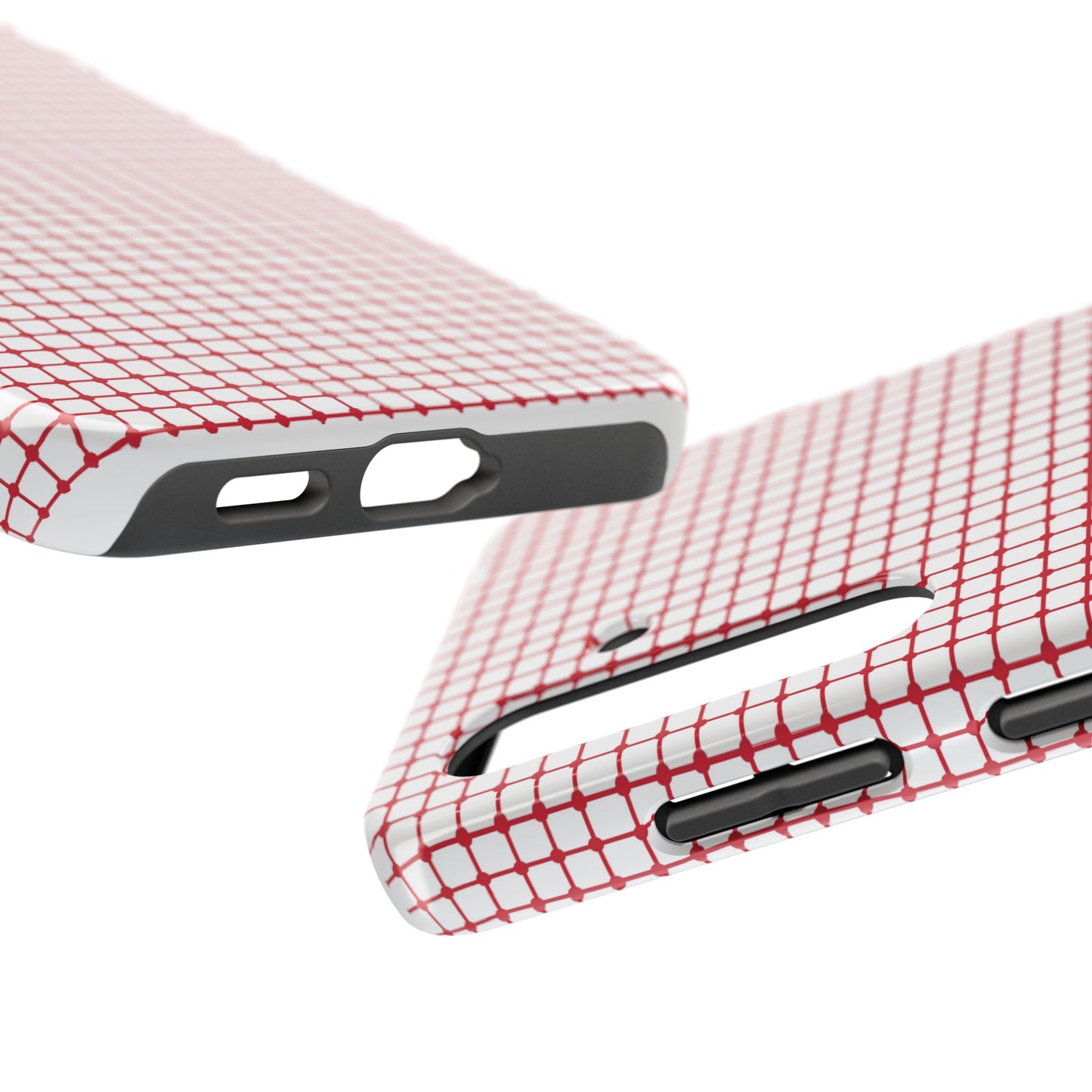 Dot Grid White / Red Phone Case