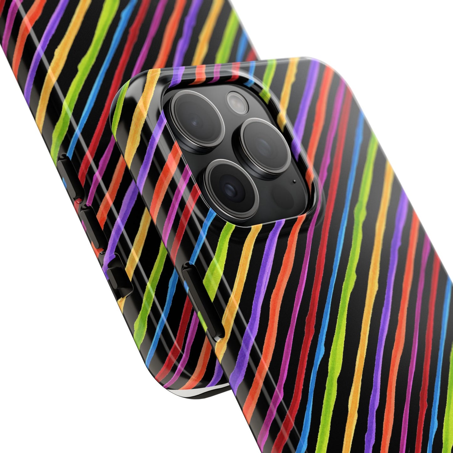 Quirky Bias Stripe Black Phone Case