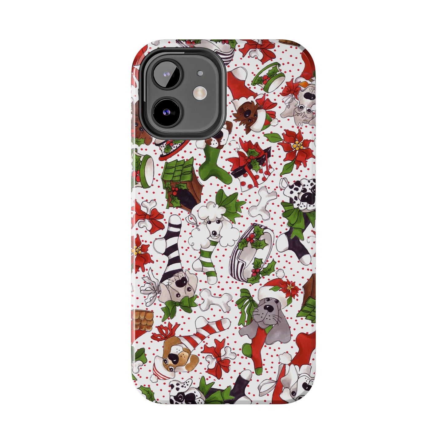 Holiday Fun Toss White / Red Phone Case