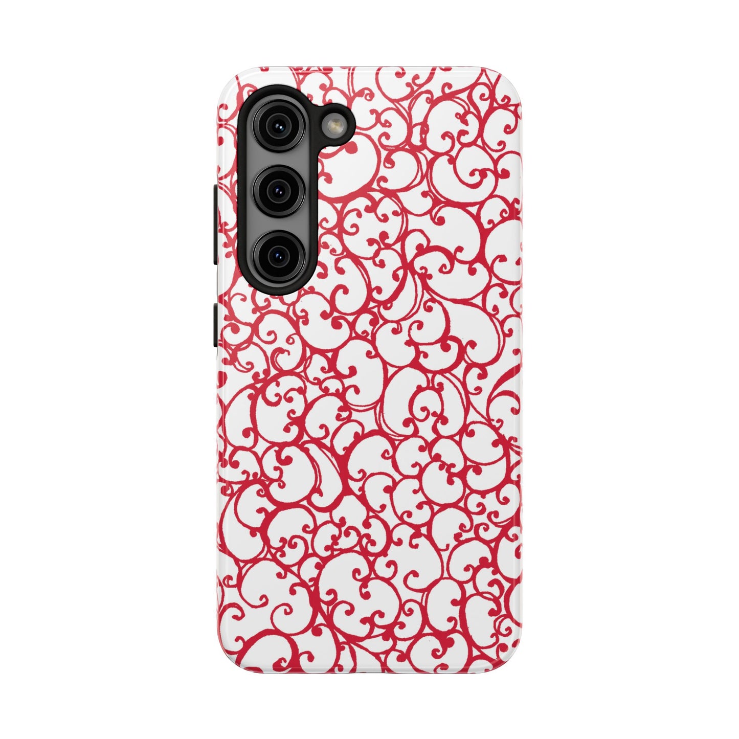 Scrollie White / Red Phone Case