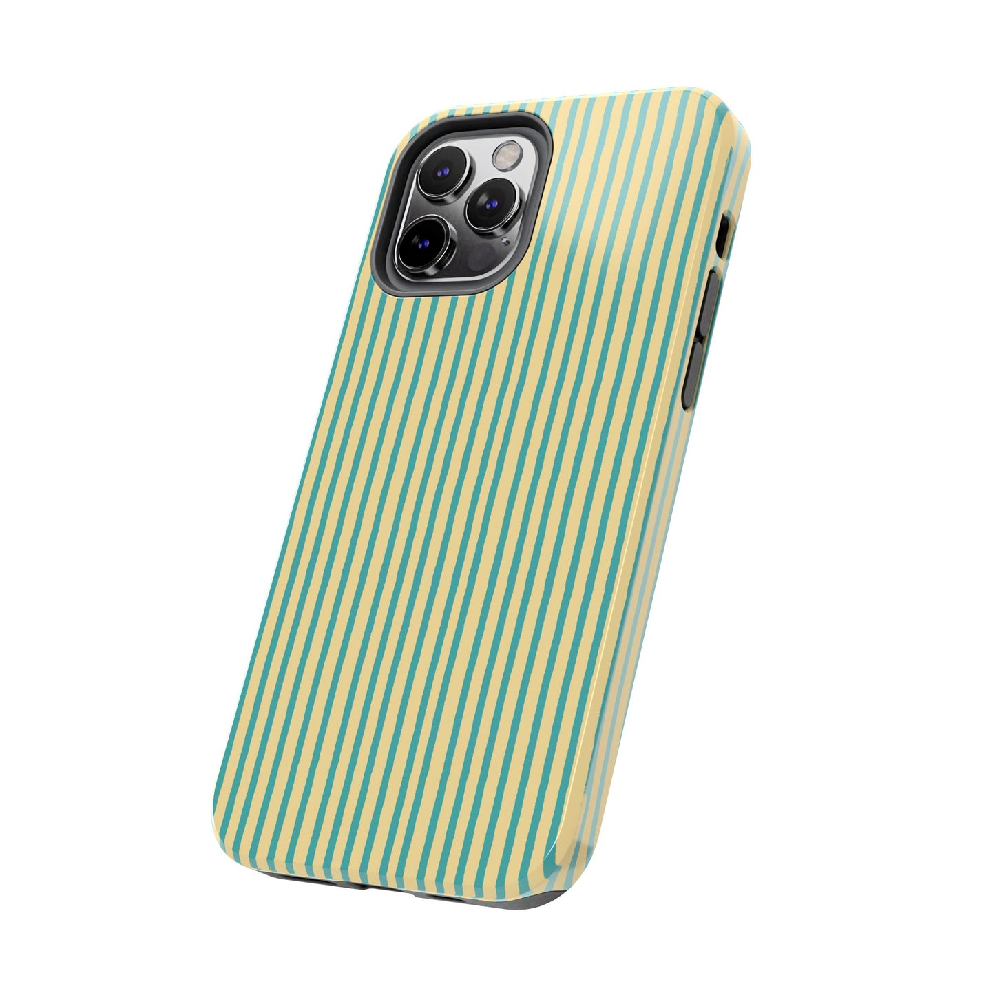 Stripe Yellow / Turquoise Phone Case