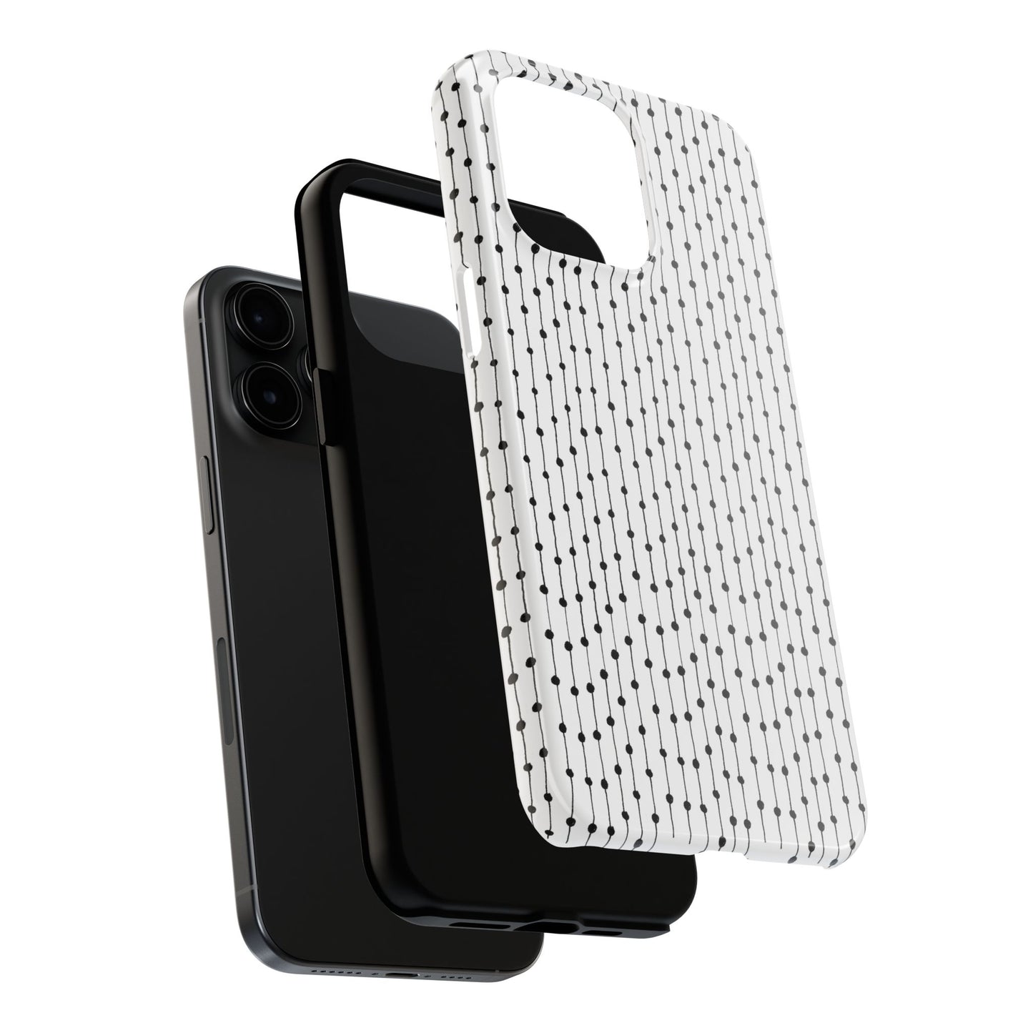Pin Stripe White / Black Phone Case