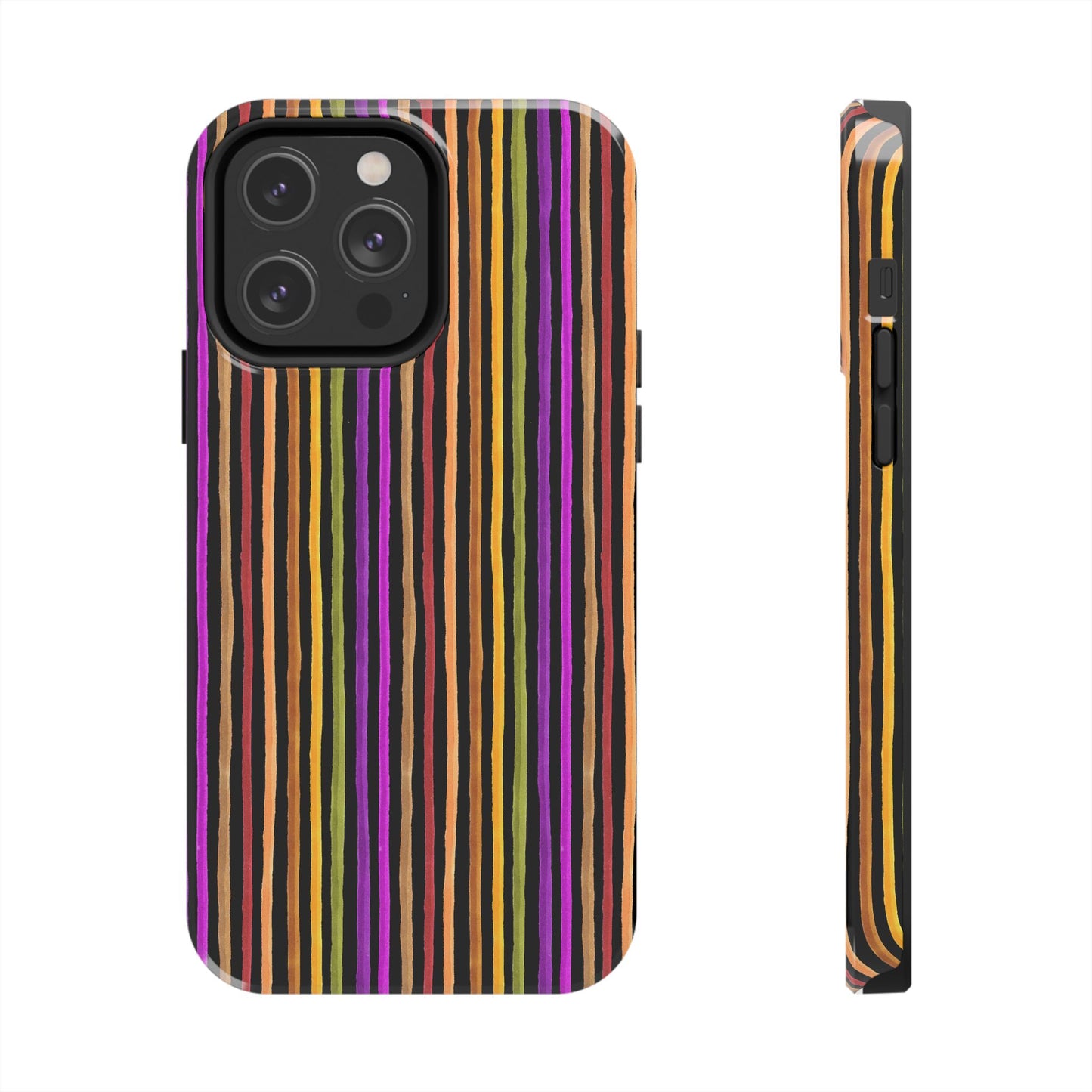 Spice Stripe Black Phone Case