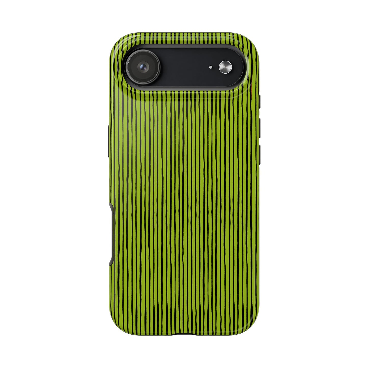 Quirky Pin Stripe Green / Black Phone Case
