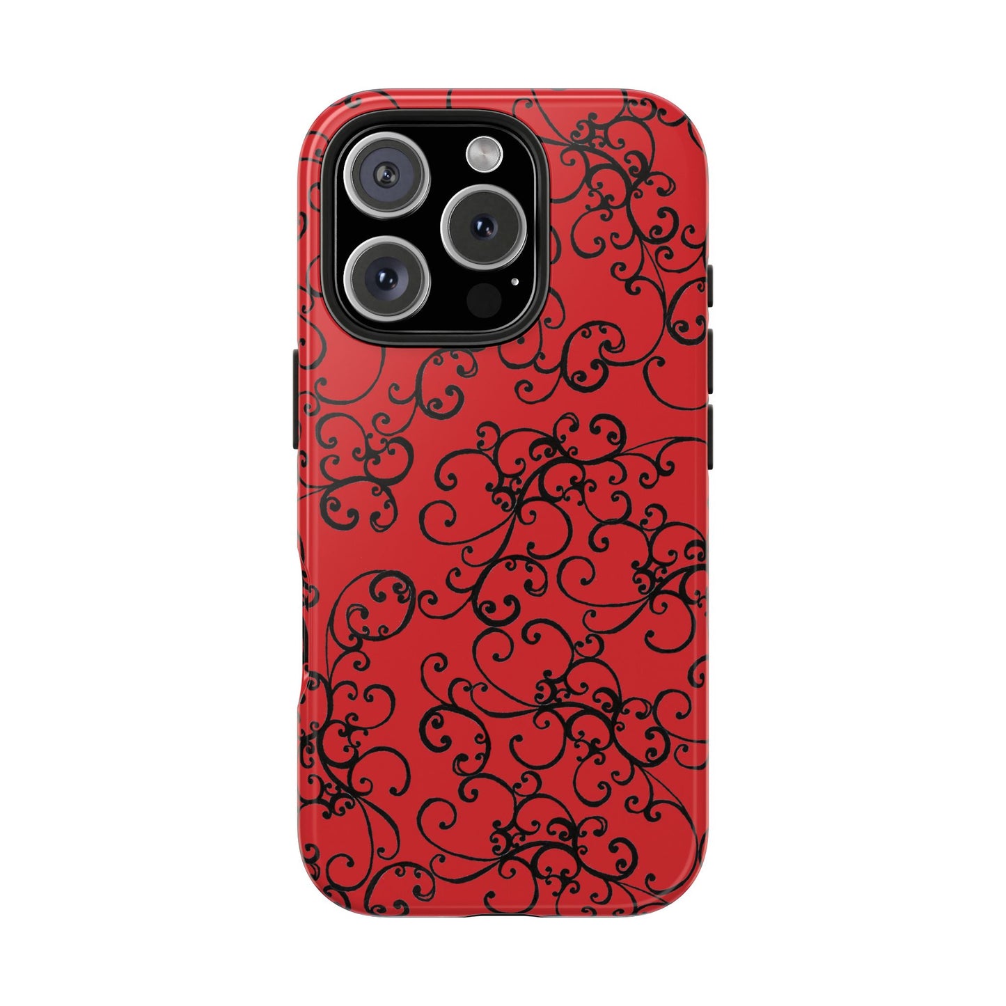 Elegant Scroll Red / Black Phone Case