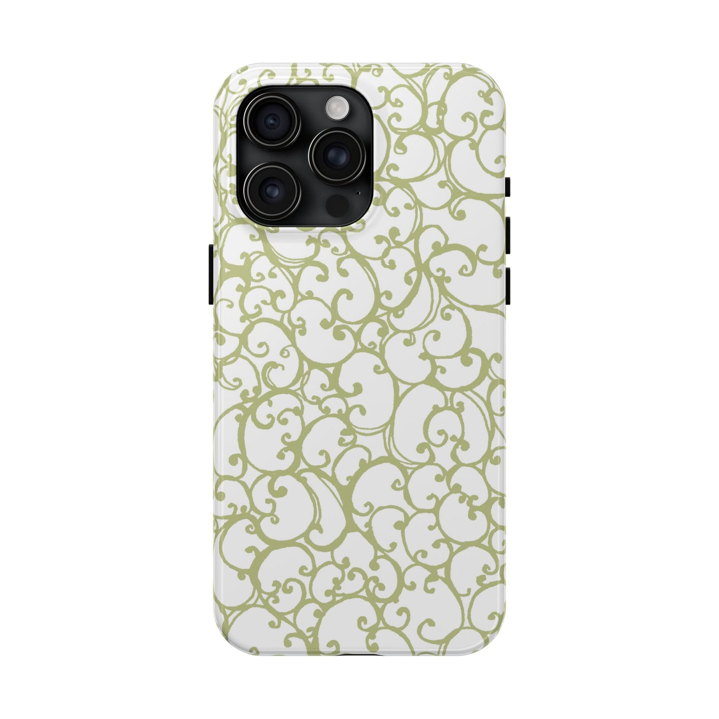 Scrollie White / Green Phone Case