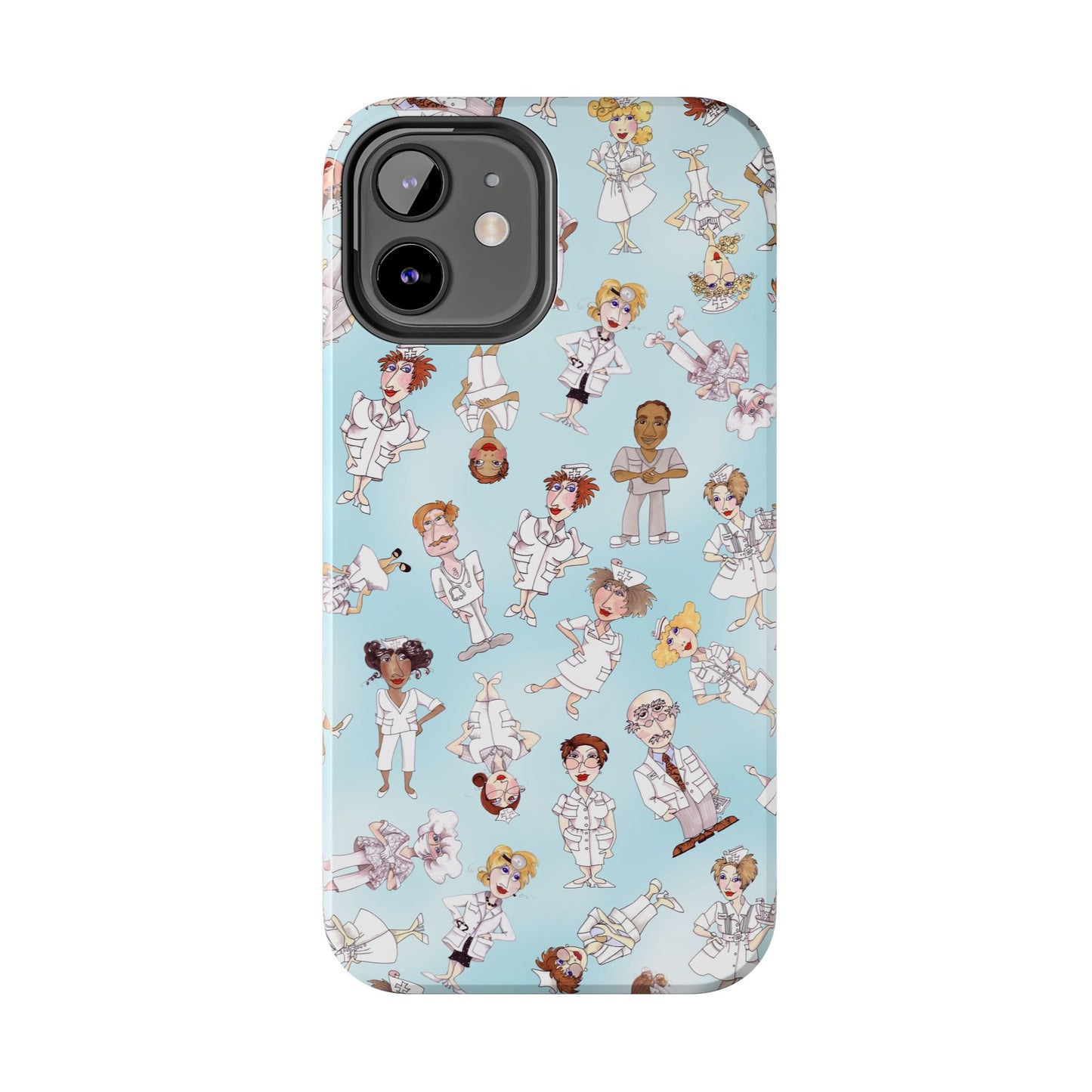 Tossed Nurses Aqua Phone Case