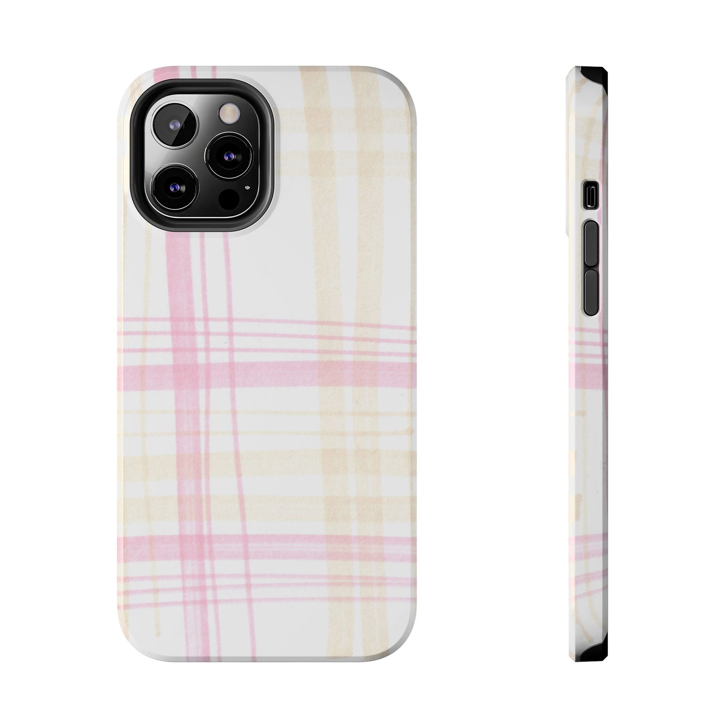 Flower Model Plaid Phone Case