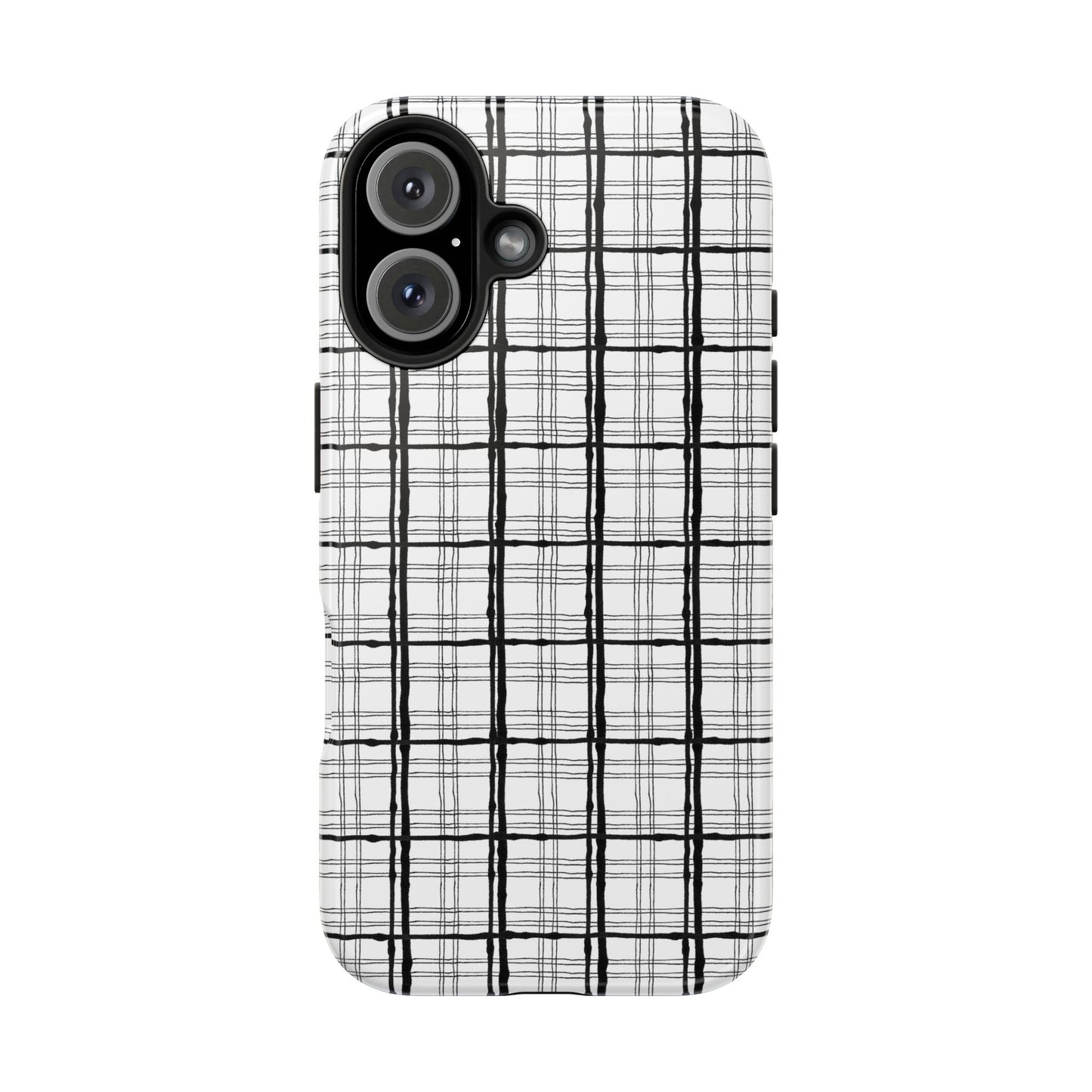 Sophistiplaid White / Black Phone Case