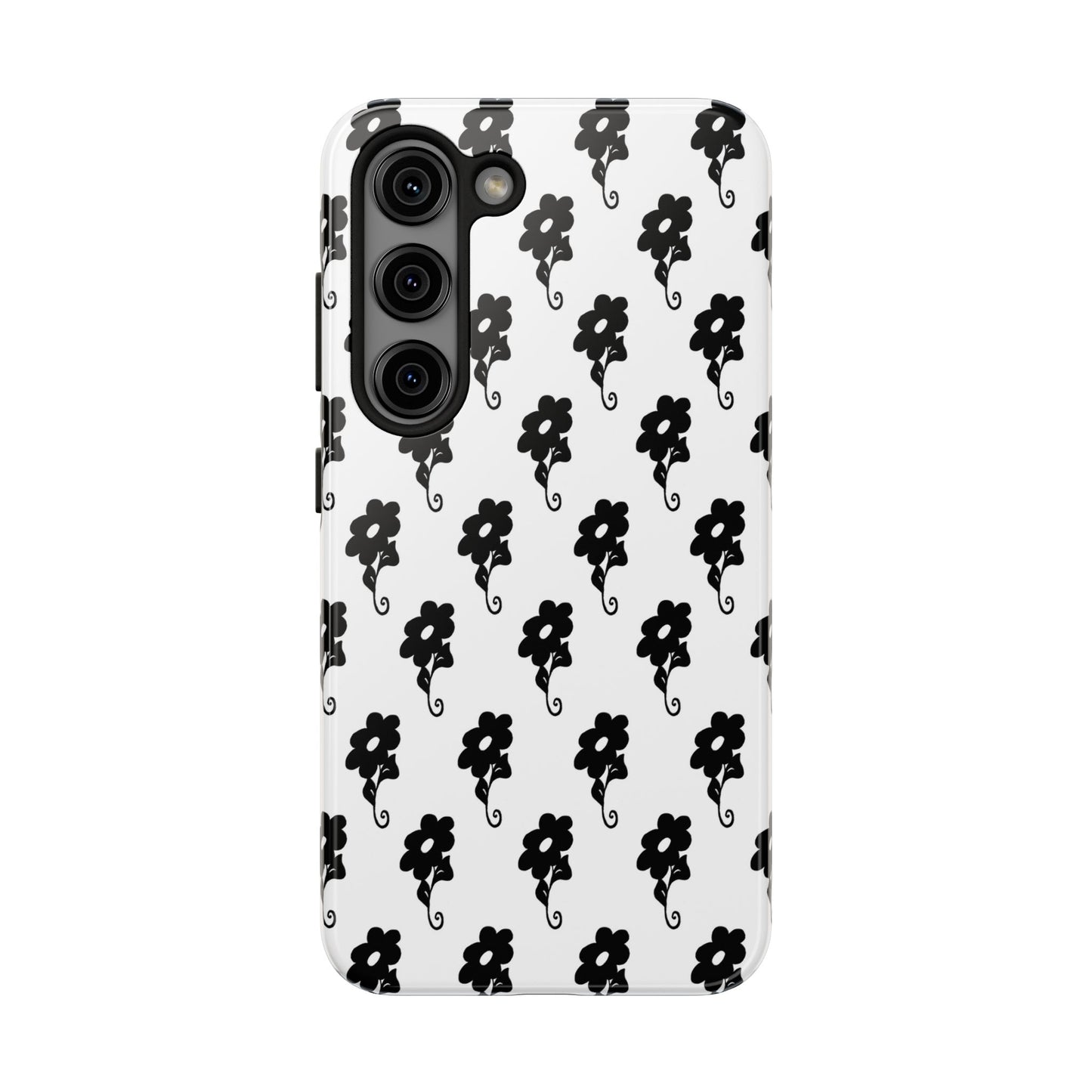 Flowers White / Black Phone Case
