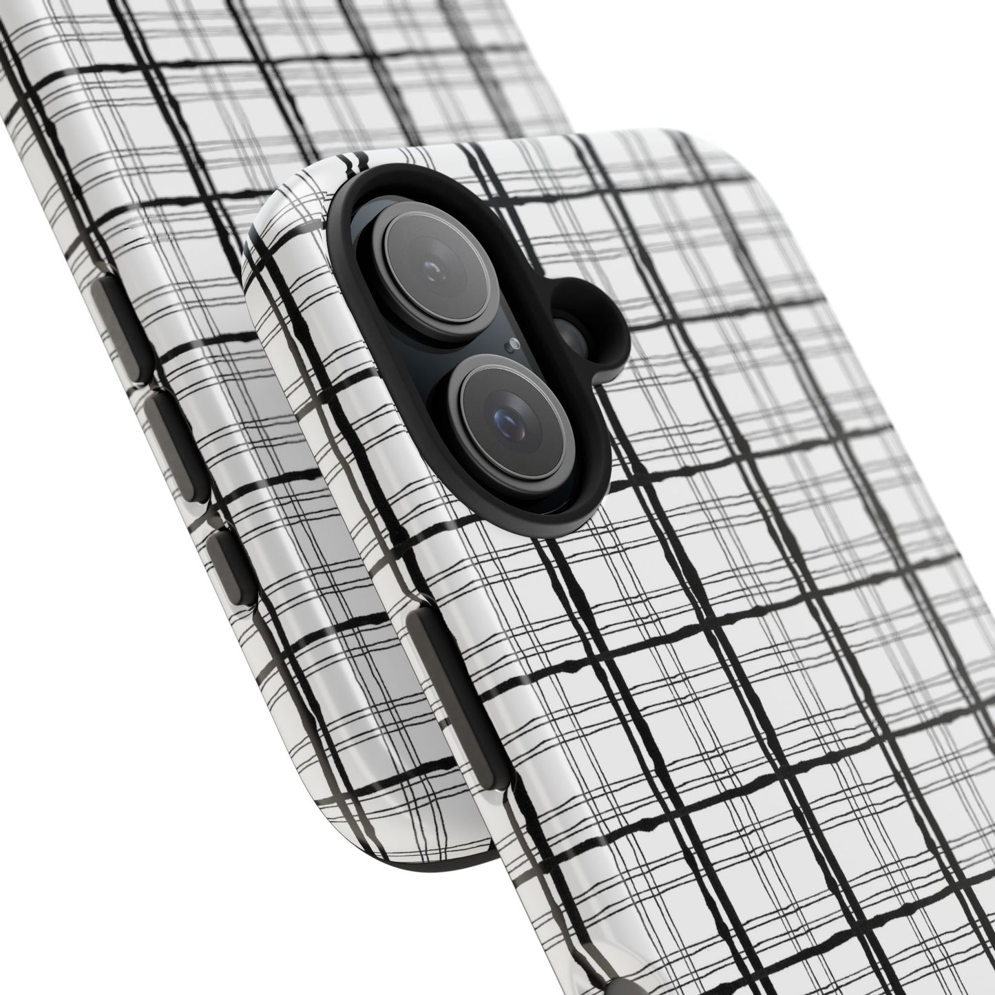 Sophistiplaid White / Black Phone Case