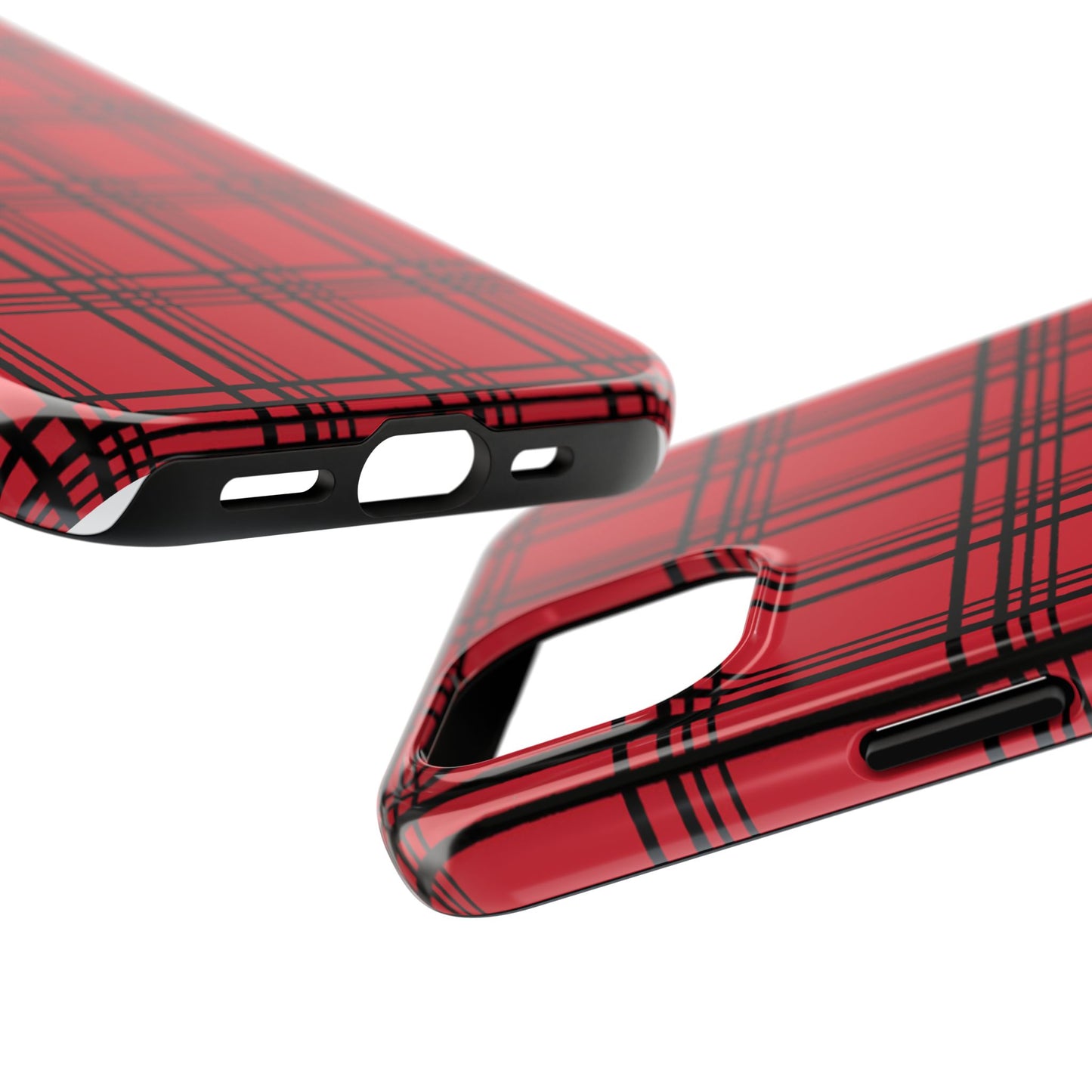 Glad Plaid Red / Black Phone Case
