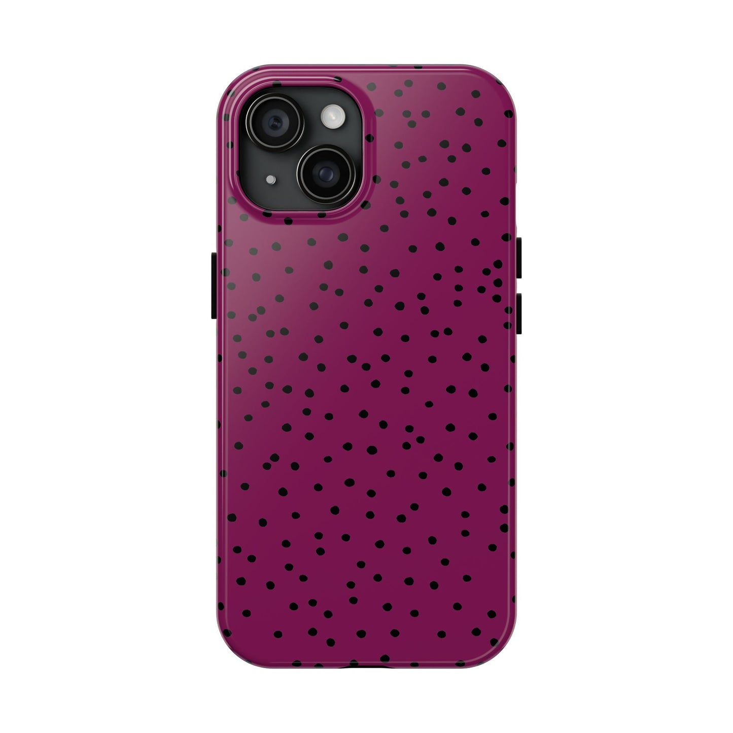 Dinky Dots Burgundy / Black Phone Case