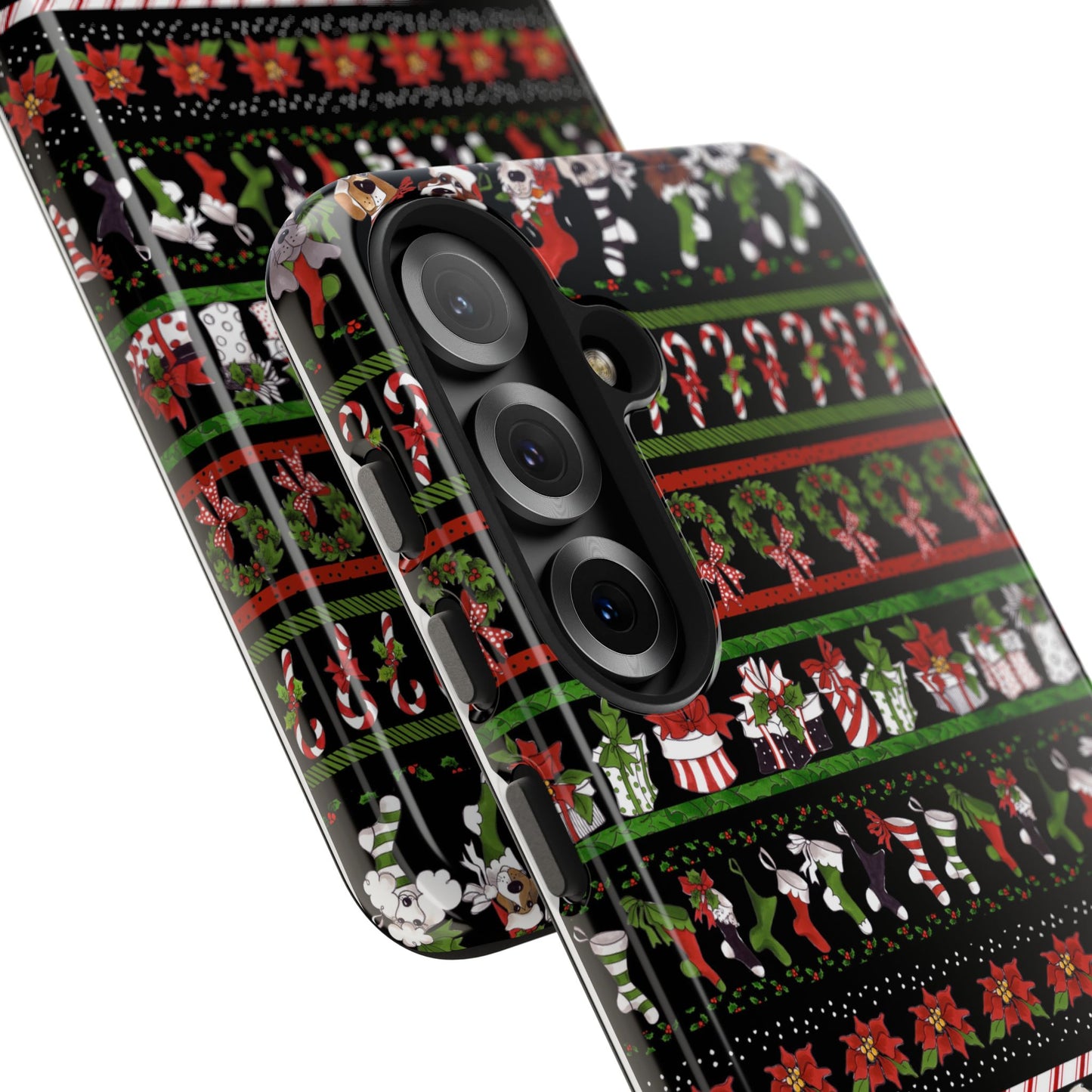 Holiday Borders Black Phone Case