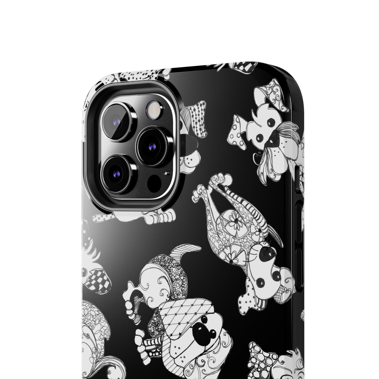 Doodle Dogs Black Phone Case