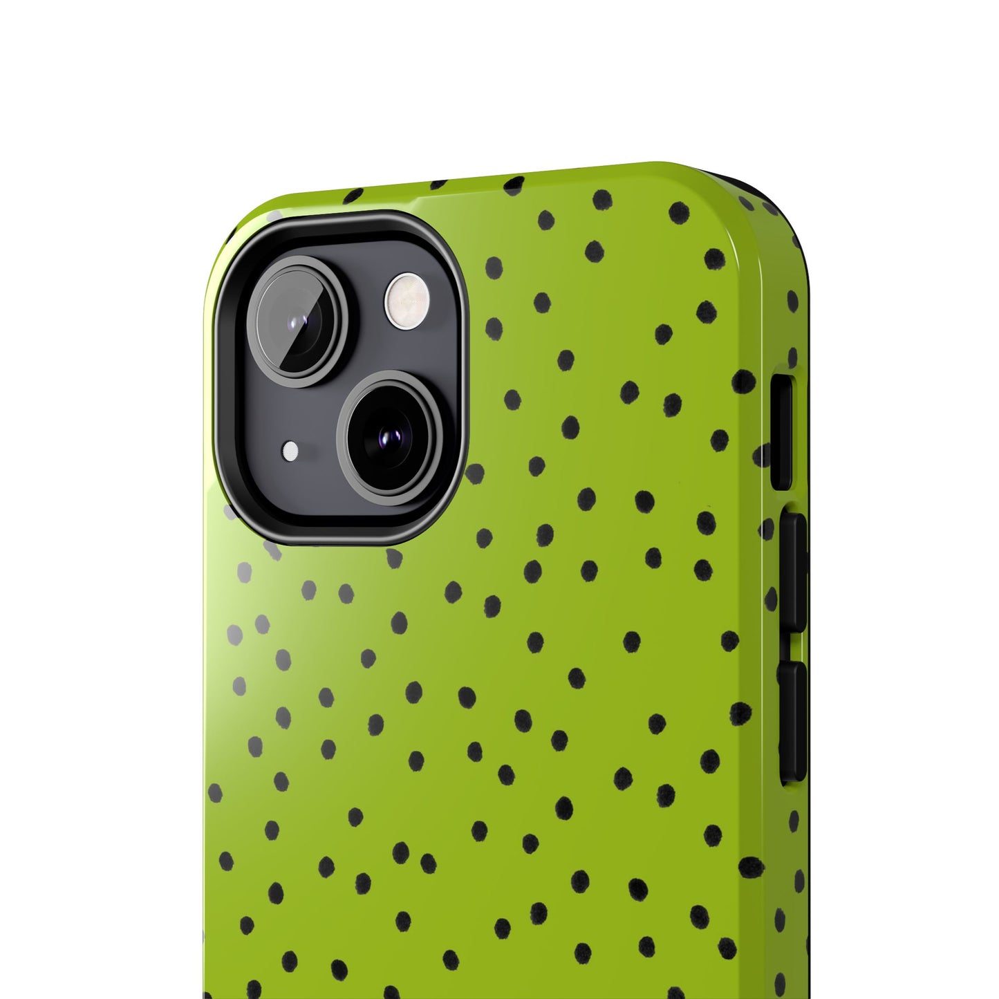 Dinky Dots Chartreuse / Black Phone Case