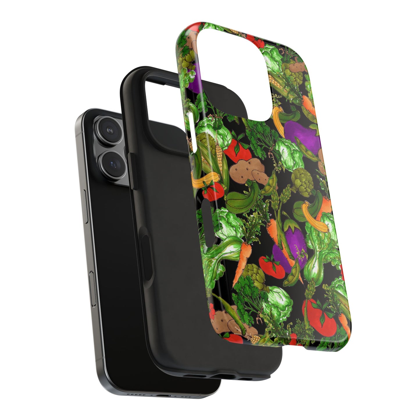 Veggie Jungle Black Phone Case