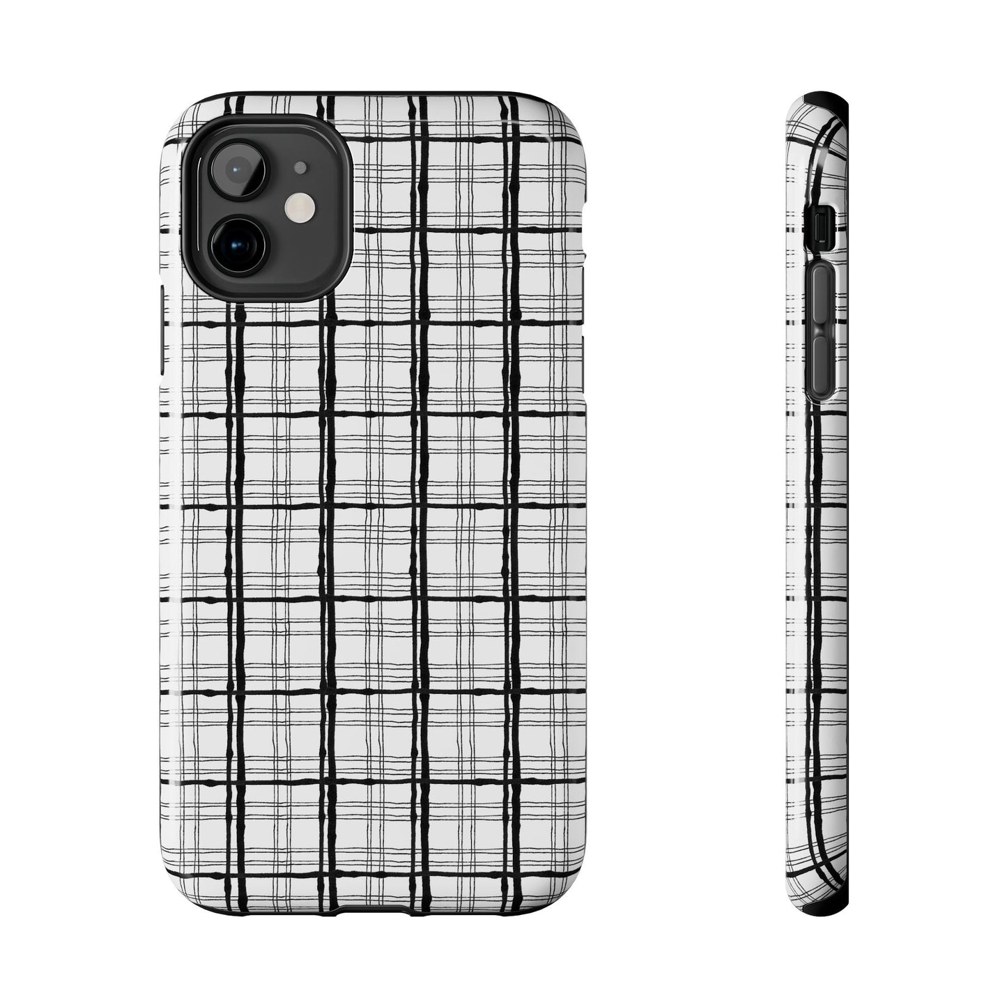 Sophistiplaid White / Black Phone Case