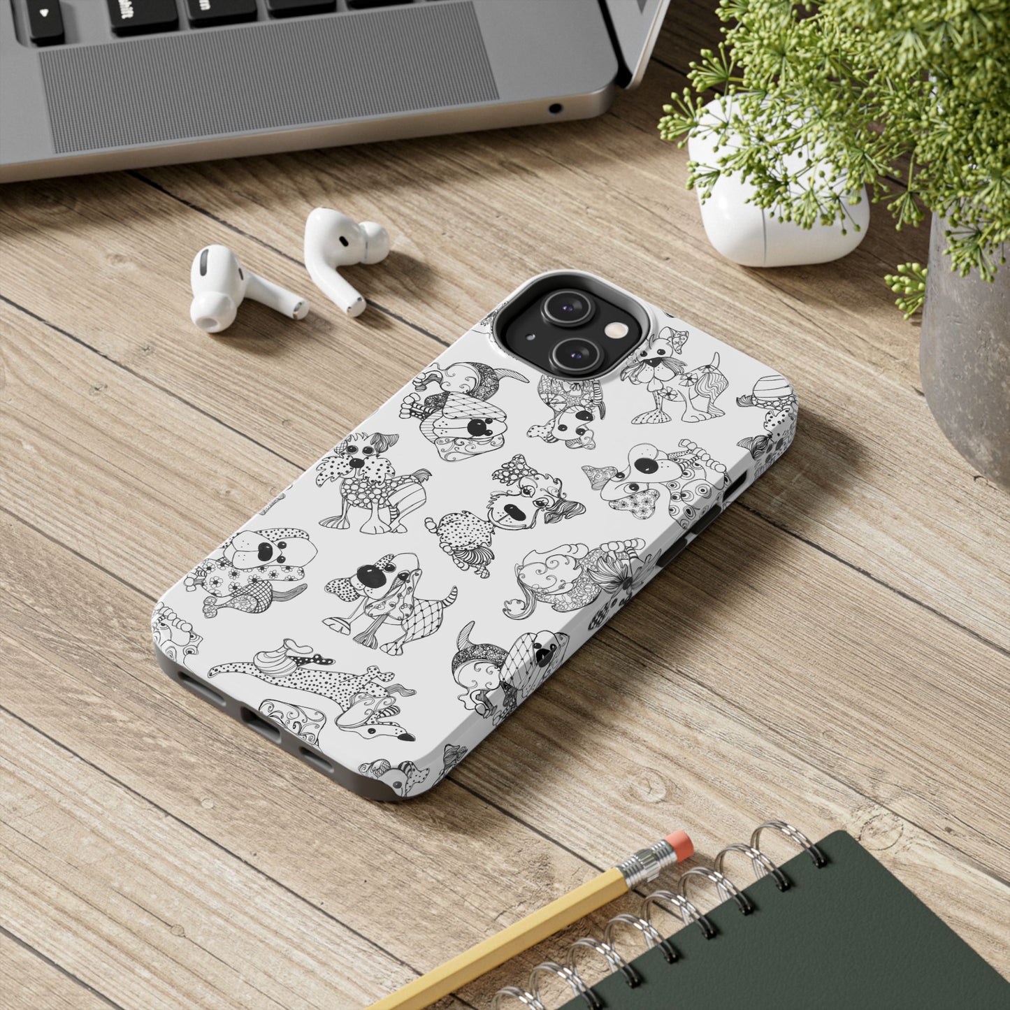 Doodle Dogs White Phone Case