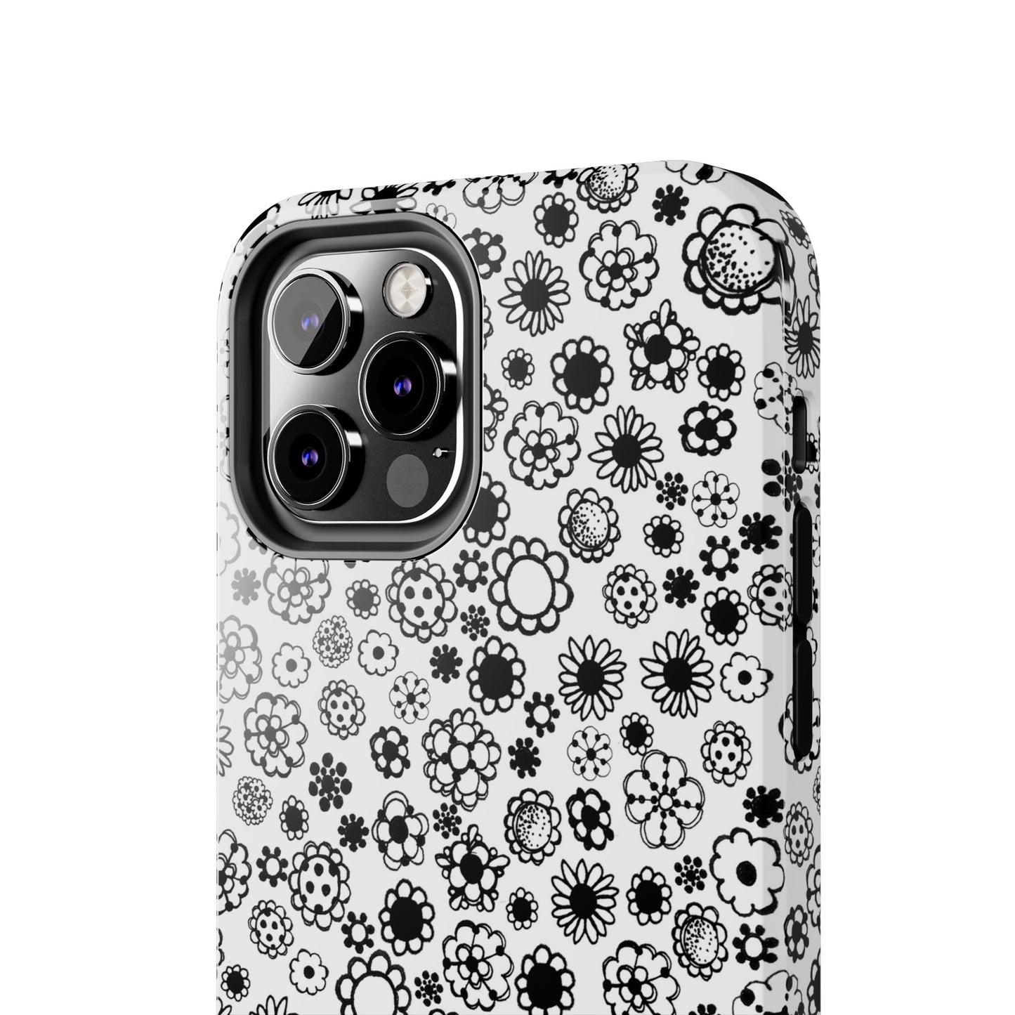 Posie Dots White / Black Phone Case
