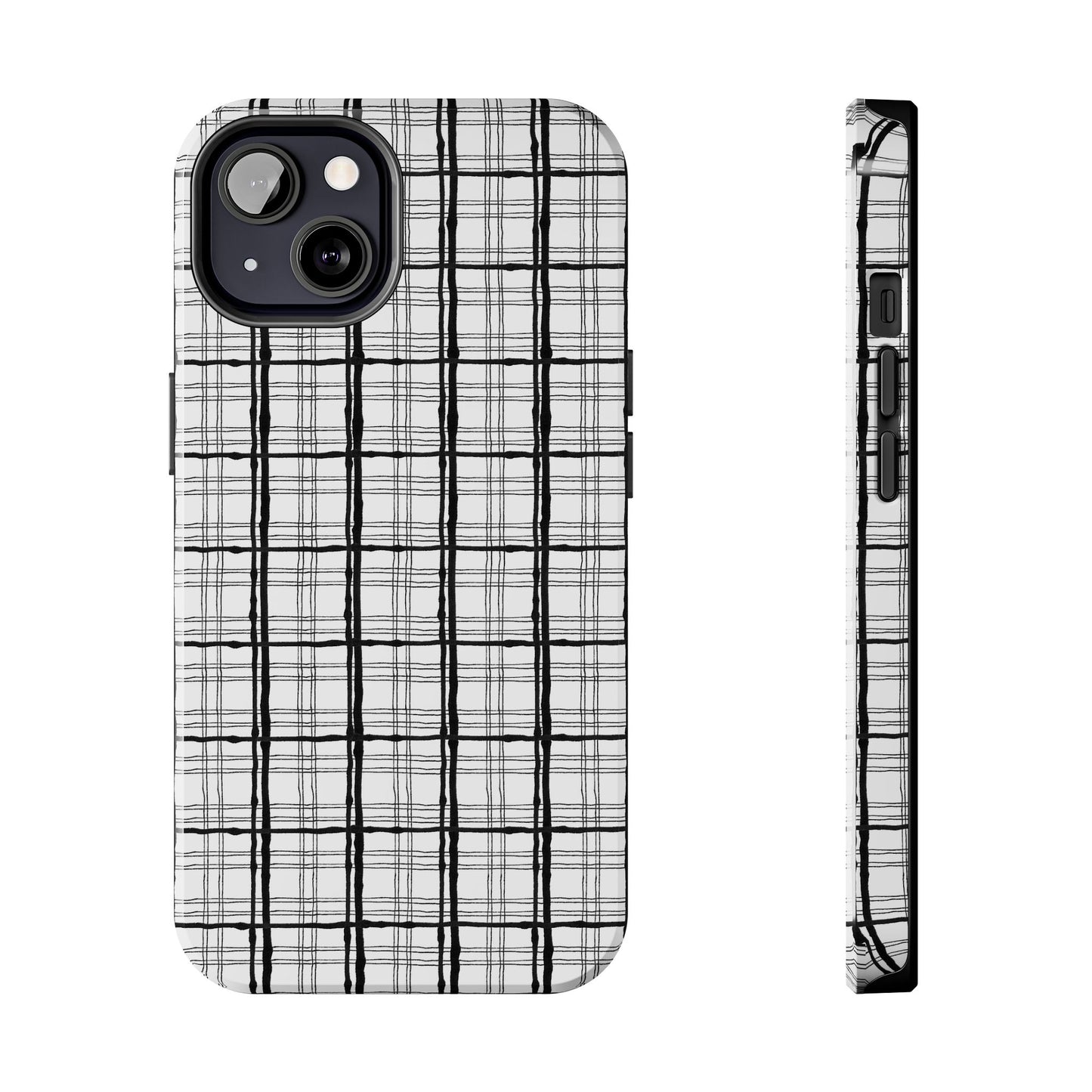 Sophistiplaid White / Black Phone Case