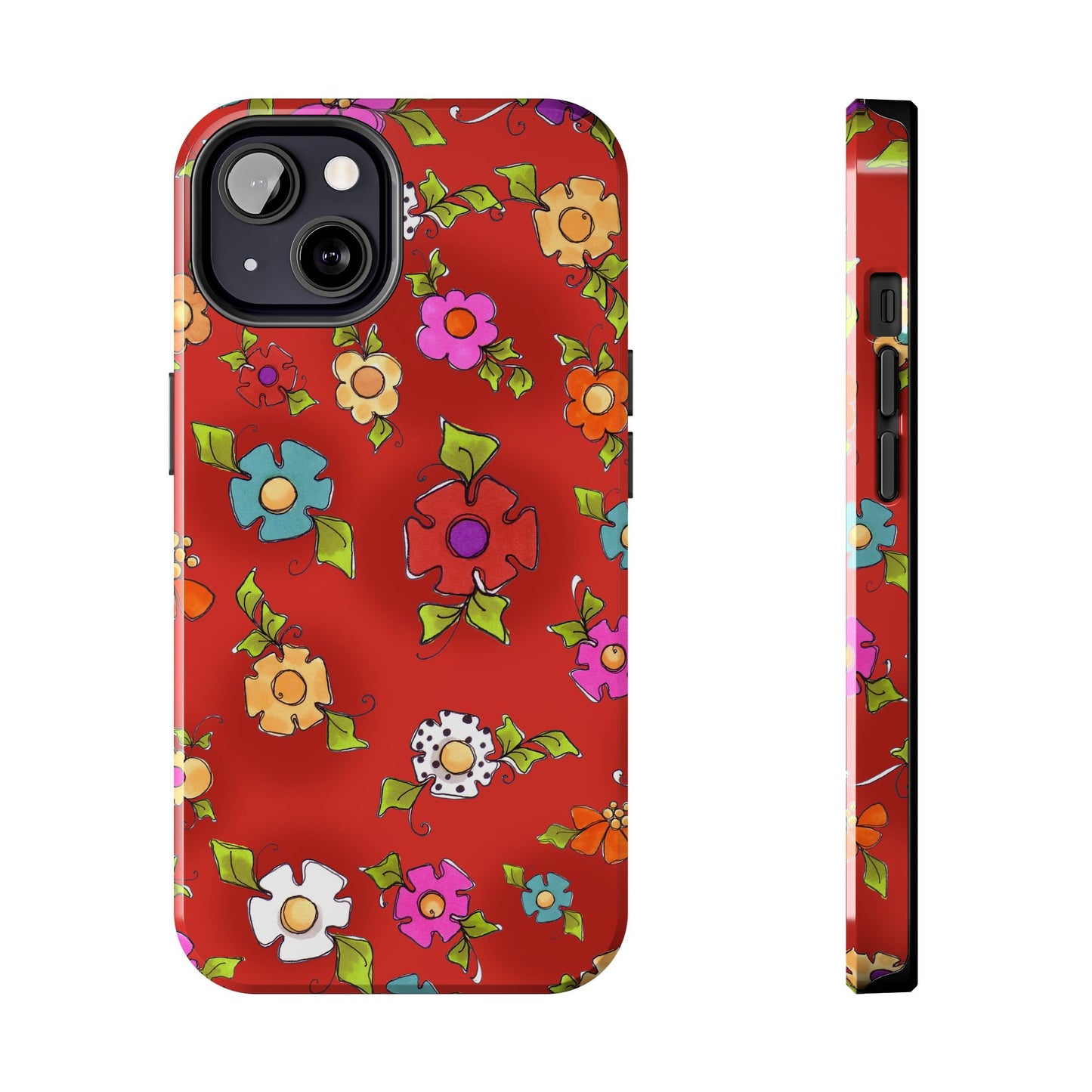 Happy Blooms Red Phone Case