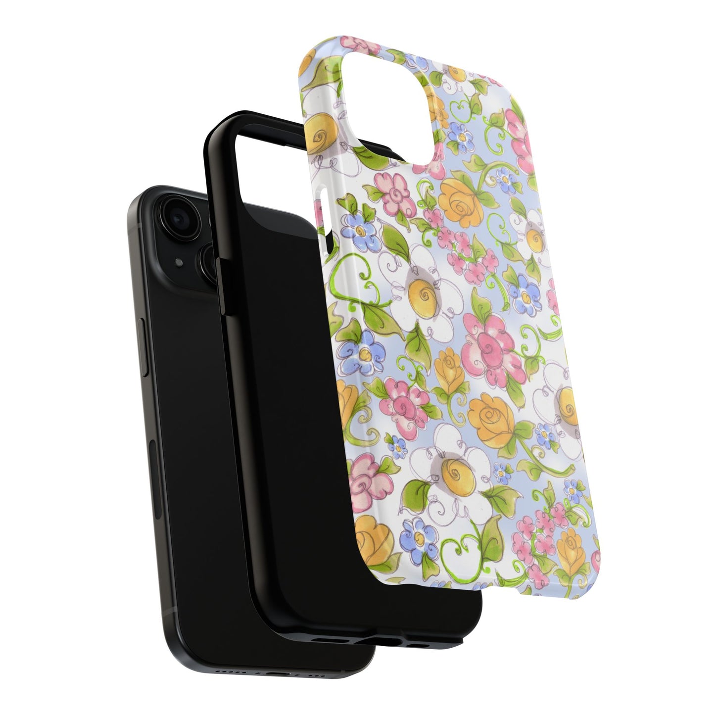 Flower Frolic Blue Phone Case