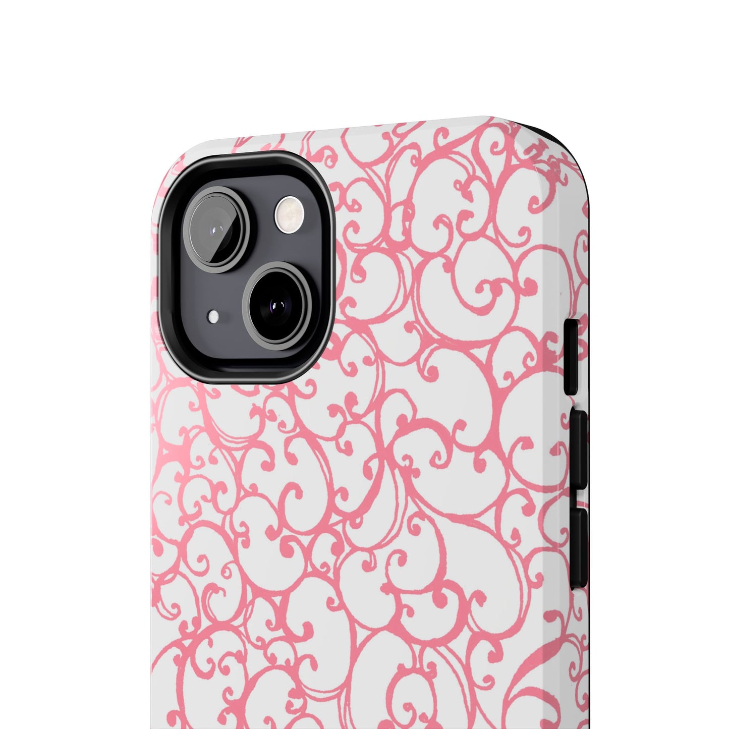 Scrollie White / Pink Phone Case