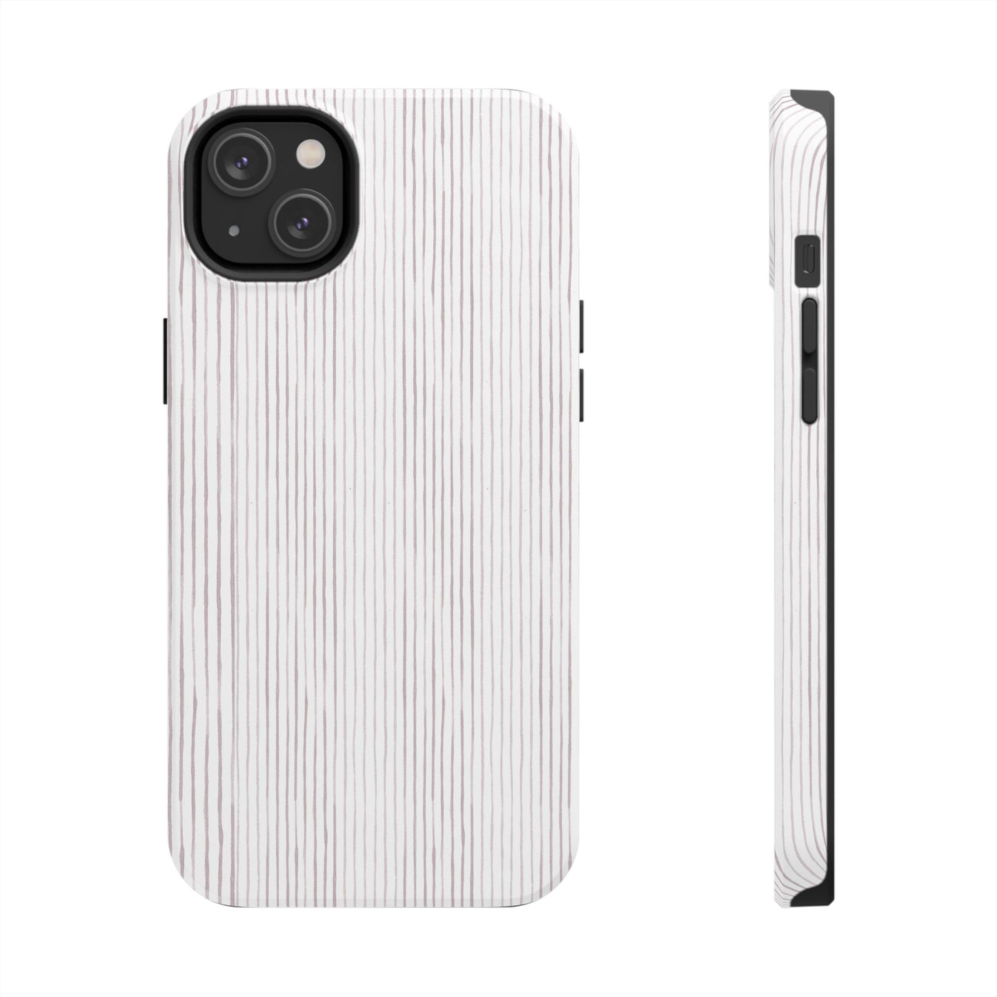 Happy Stripe White / Silver Phone Case