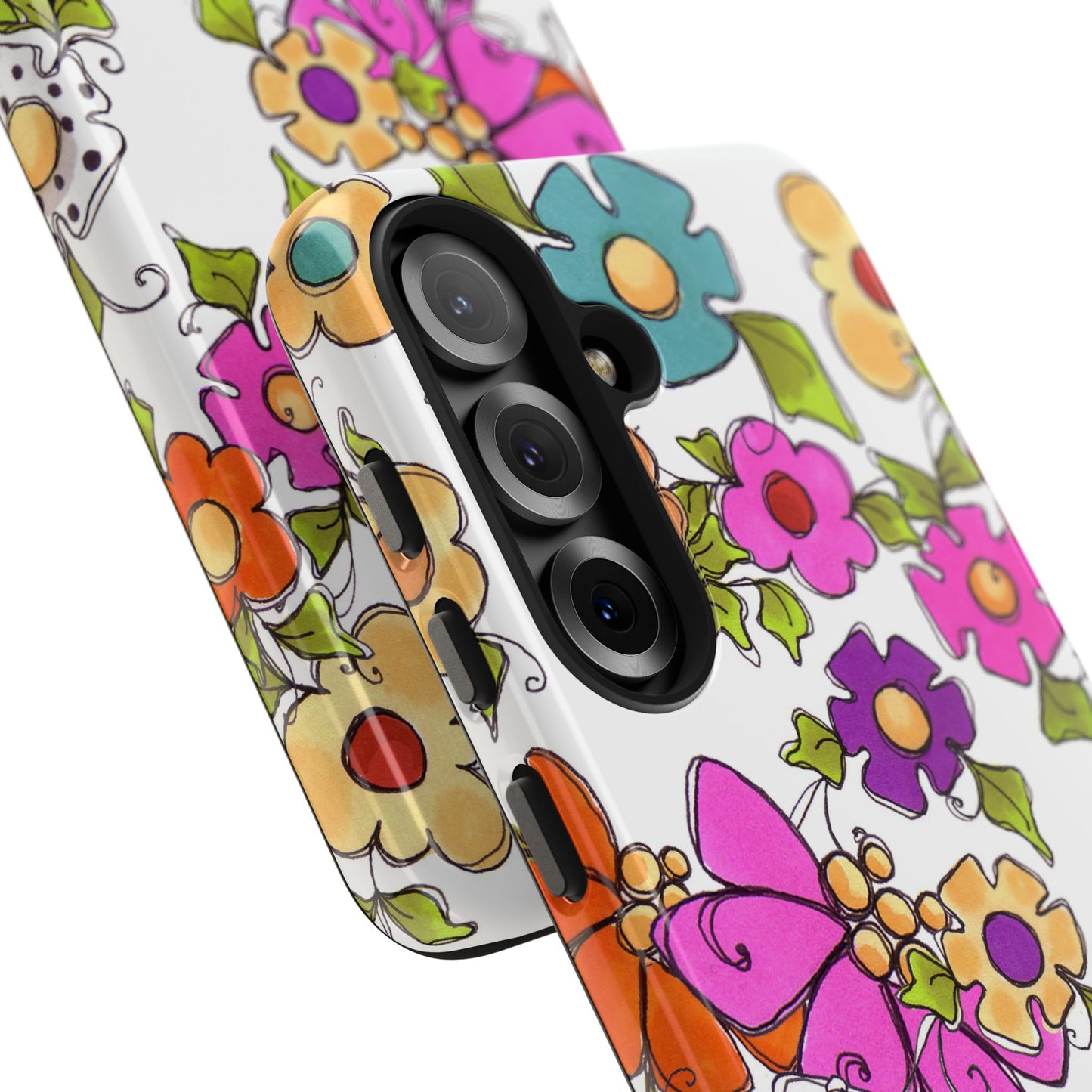 Happy Blooms White Phone Case