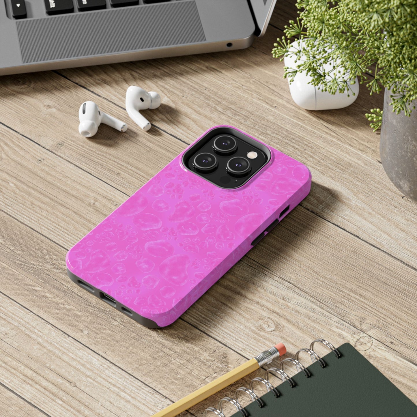 Paw Dots Cerise Phone Case