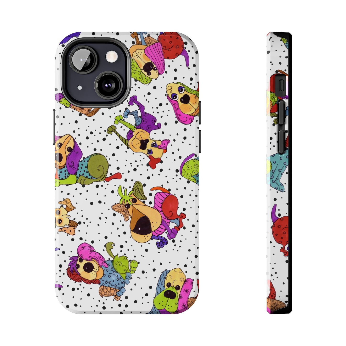Tossed Happy Dogs White Phone Case