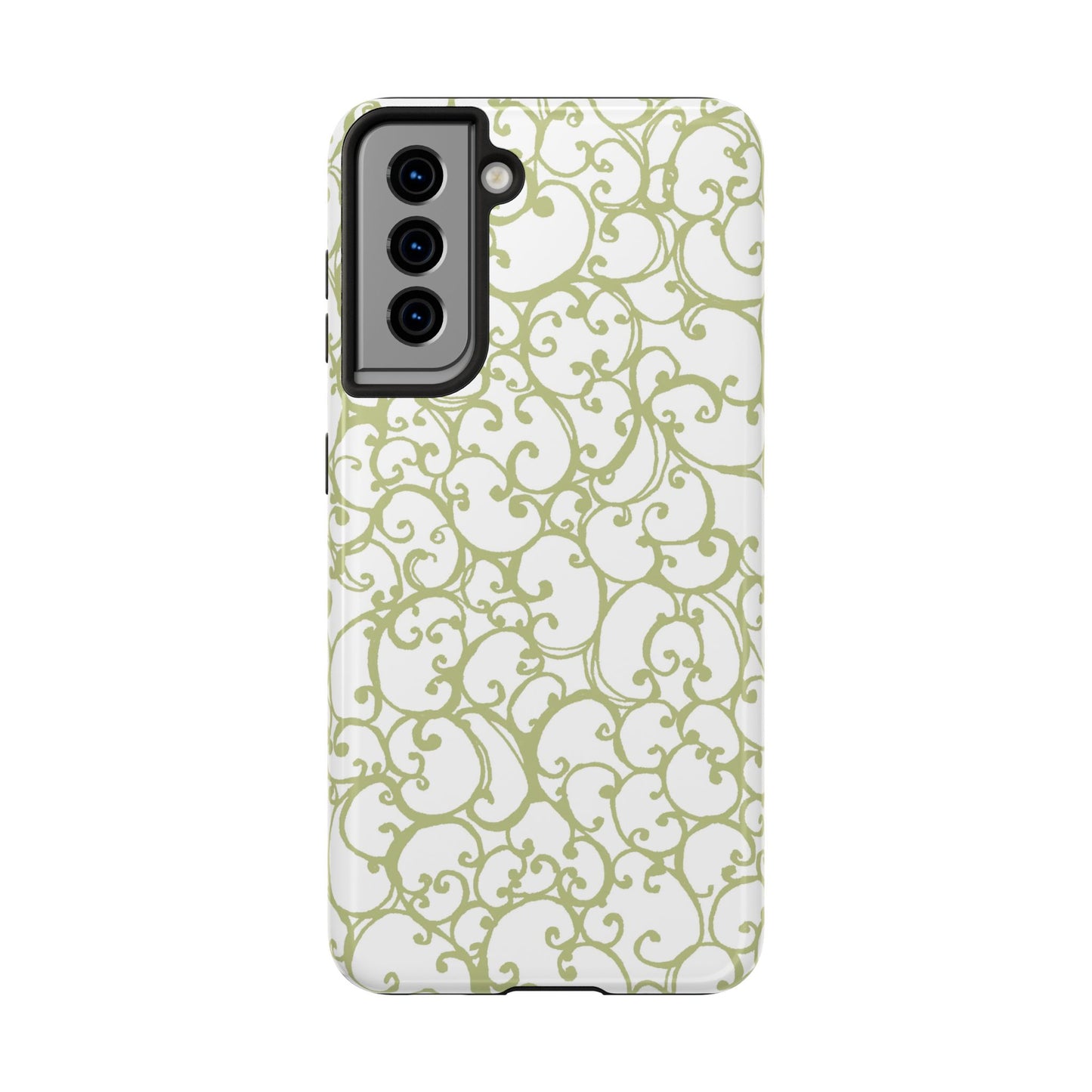 Scrollie White / Green Phone Case