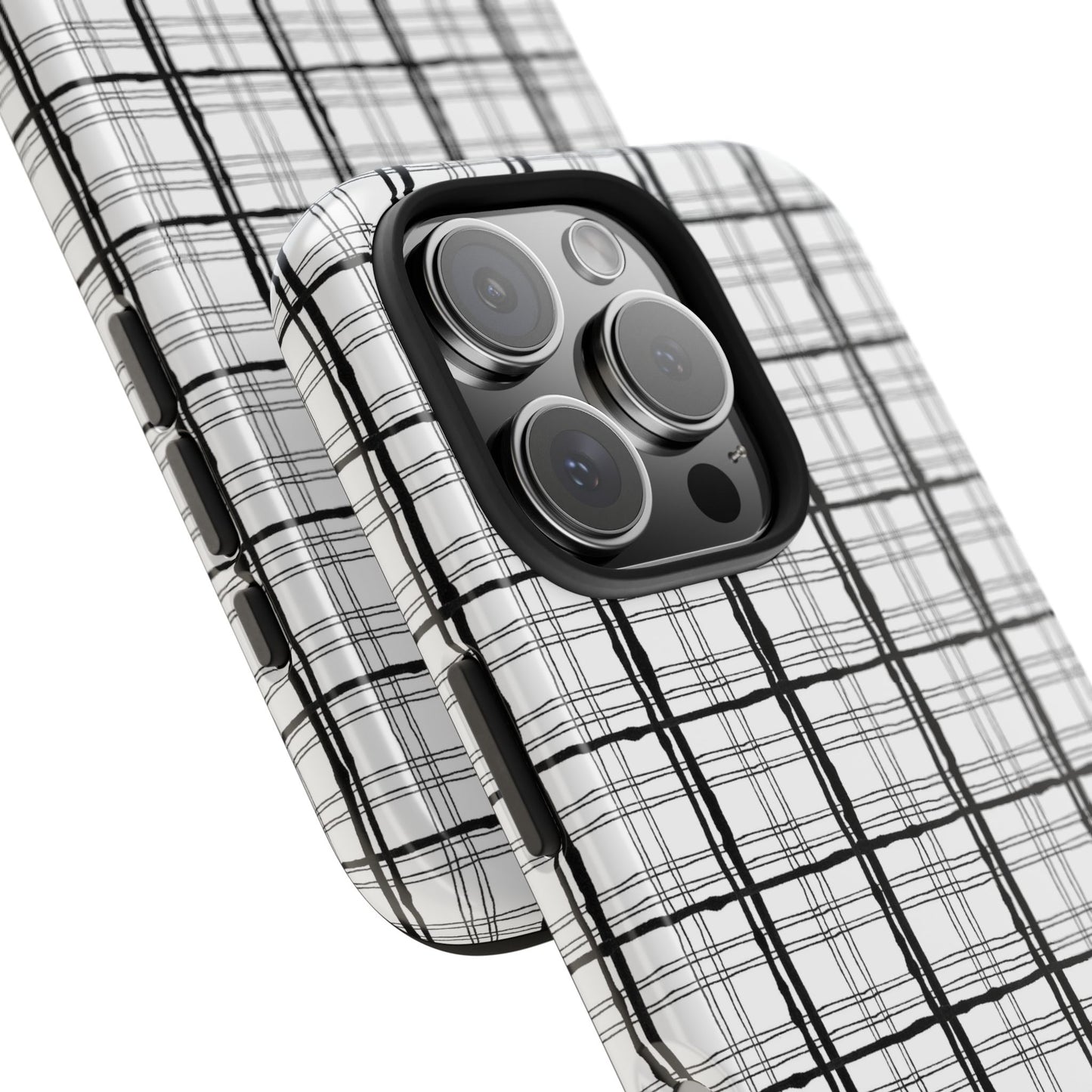 Sophistiplaid White / Black Phone Case