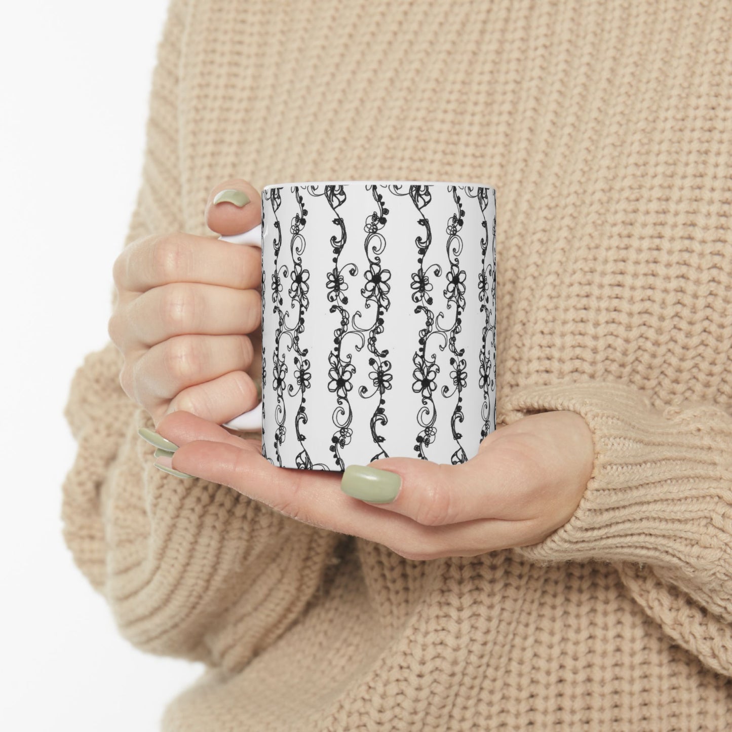 Flower Scroll Stripe Cup