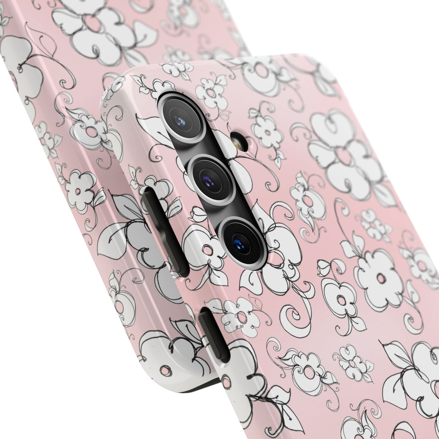 Lady Flowers Pink Sky Phone Case