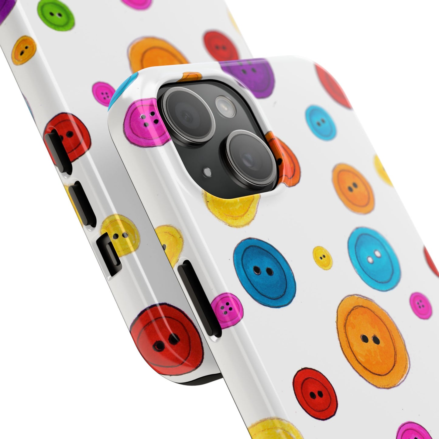 Button Dots White Phone Case