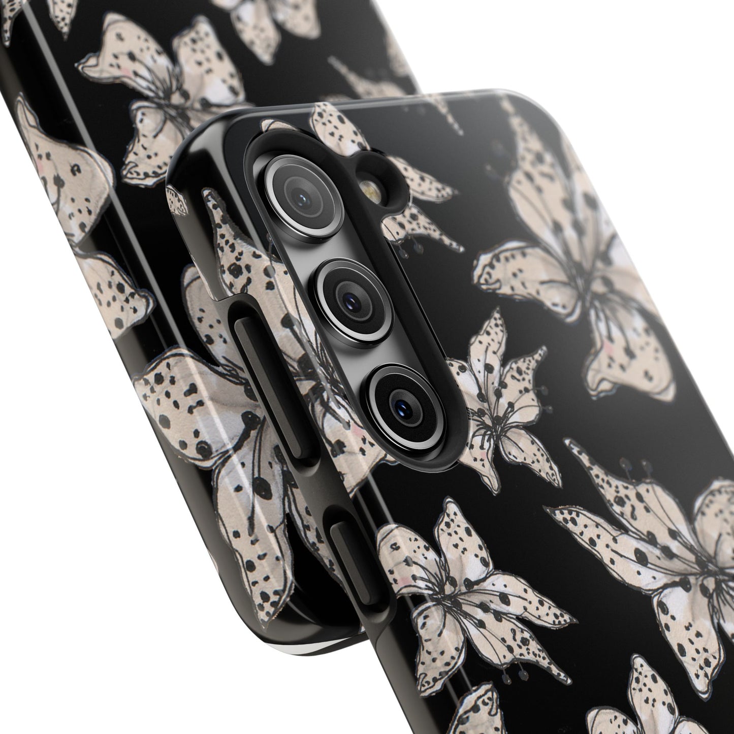 Spotted Lilies Black Phone Case