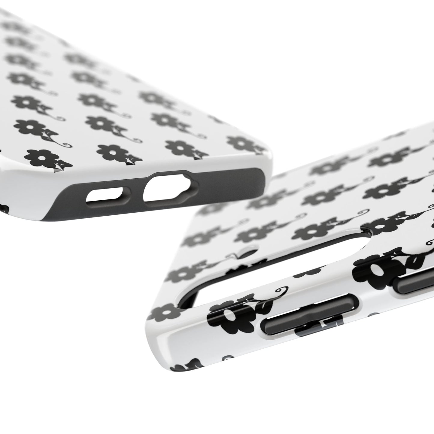 Flowers White / Black Phone Case